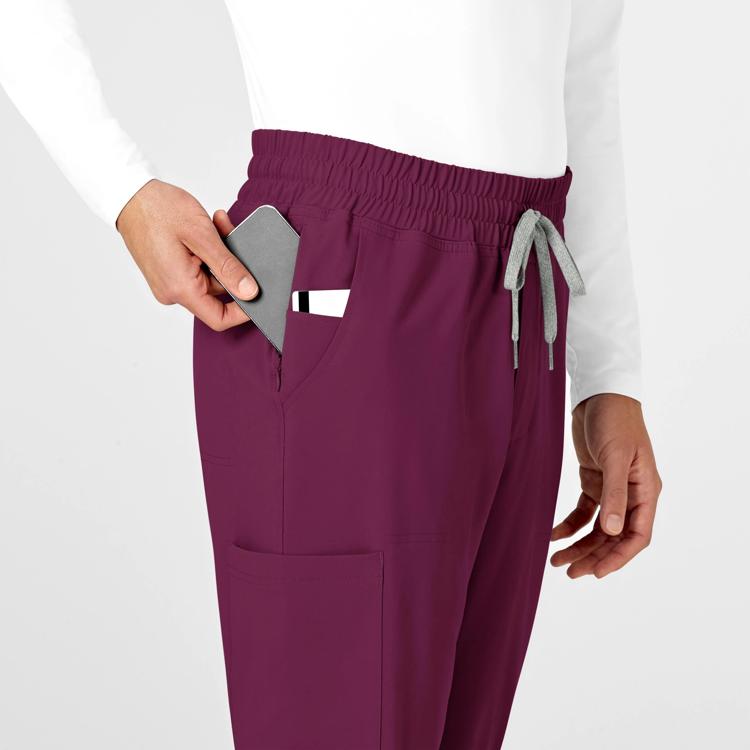 RENEW Mens Straight Slim Scrub Pant - Wine - Image 7