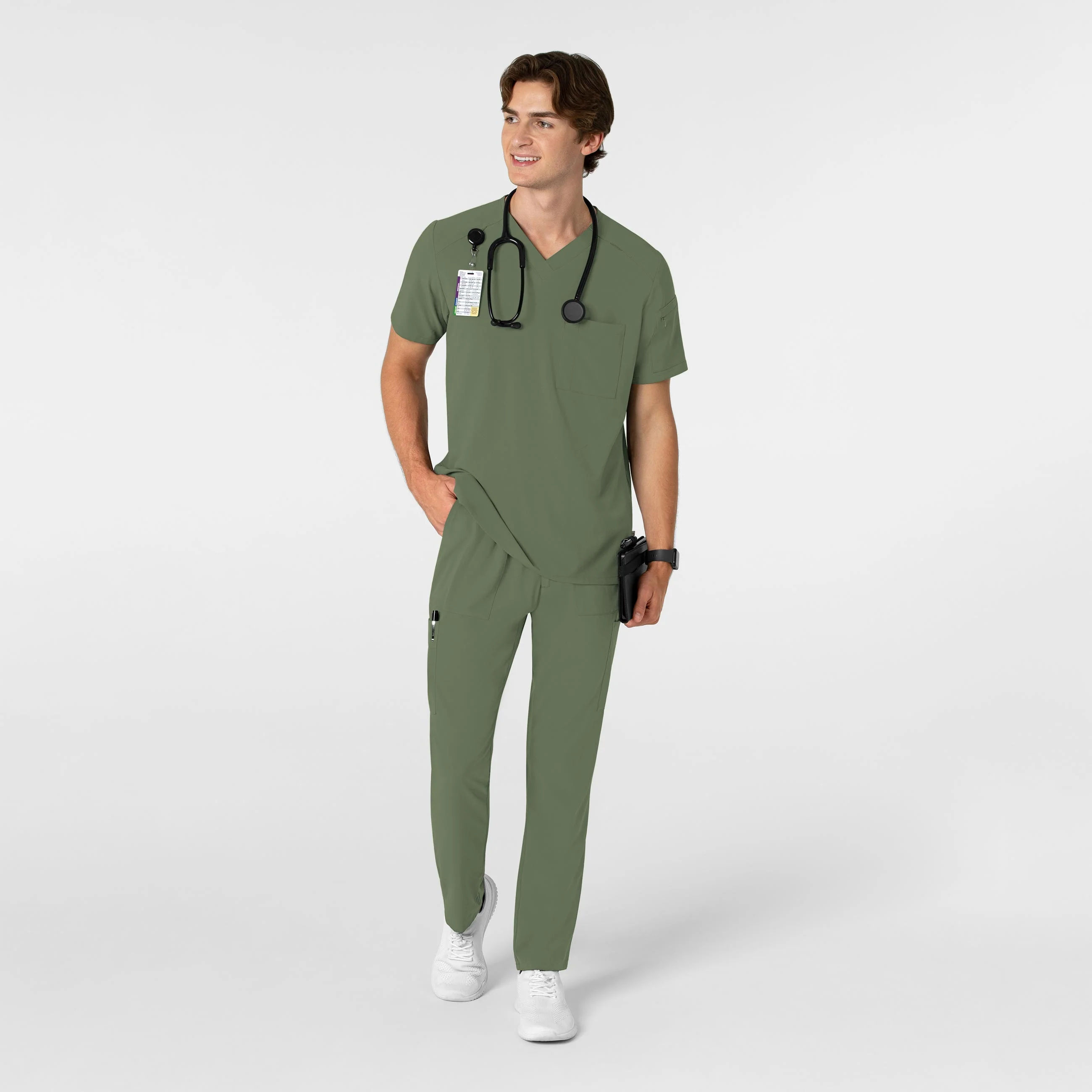 RENEW Men's Tapered Scrub Pant - Olive - Image 3