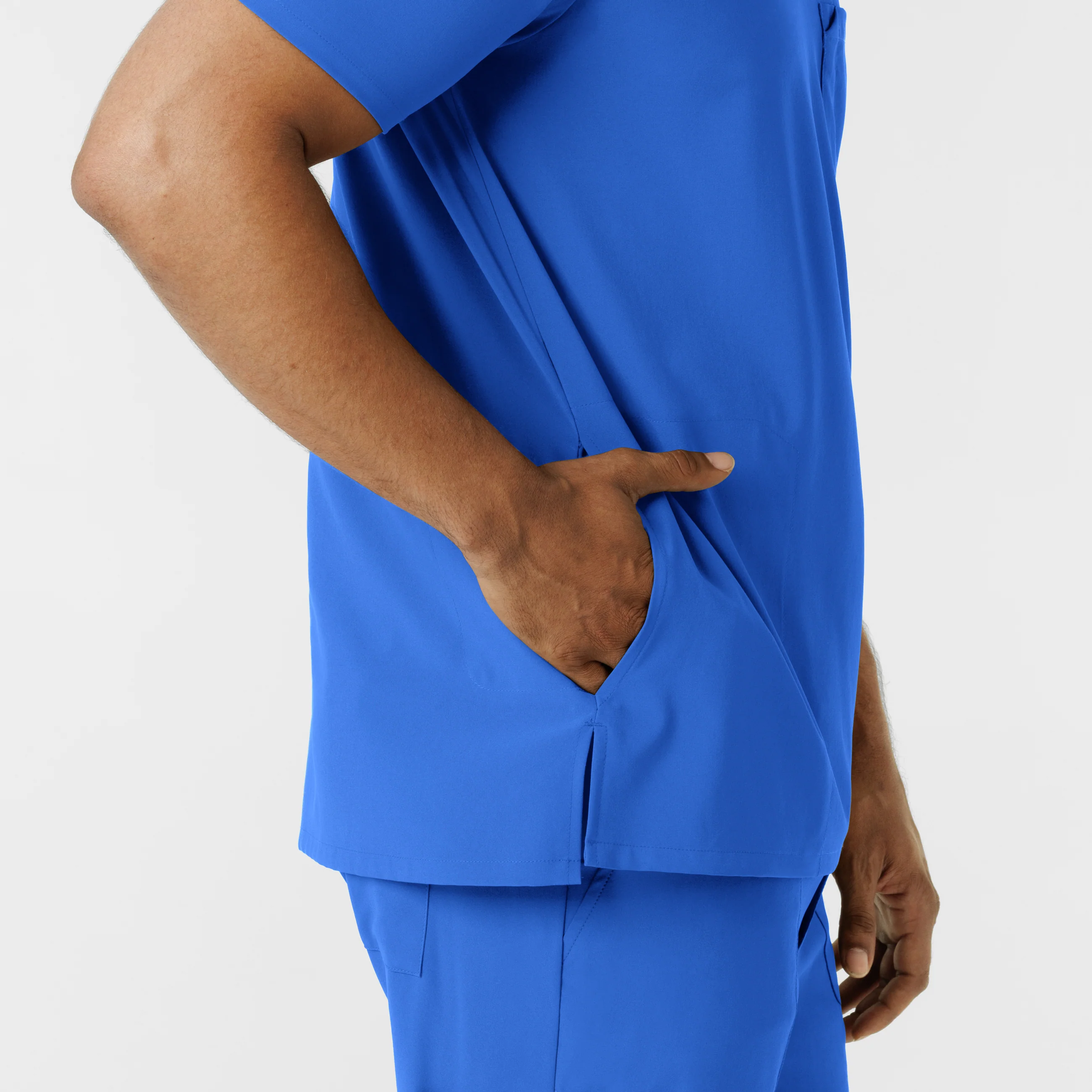RENEW Men's V-Neck 5 Pocket Scrub Top - Royal - Image 12