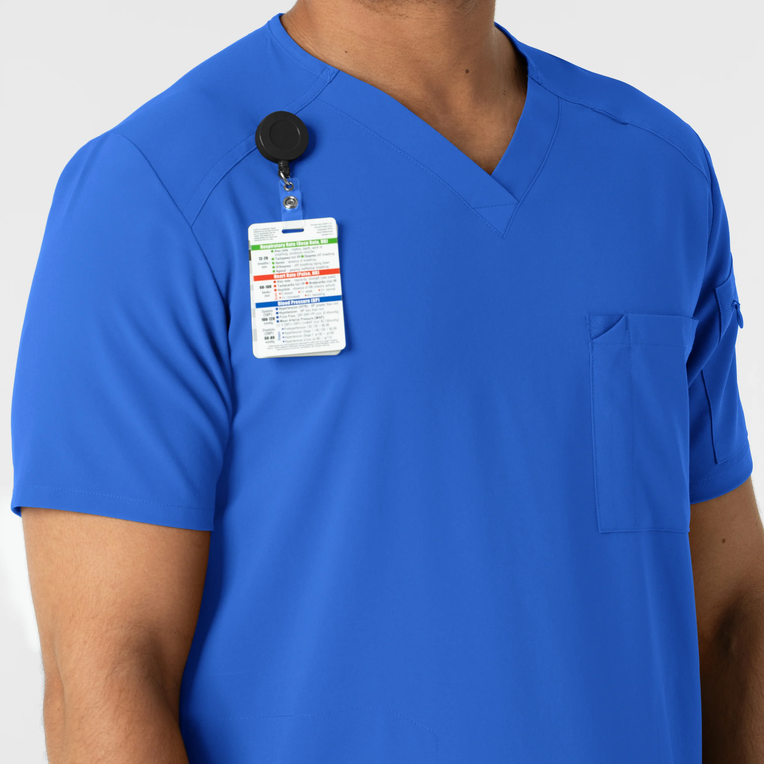RENEW Men's V-Neck 5 Pocket Scrub Top - Royal - Image 7