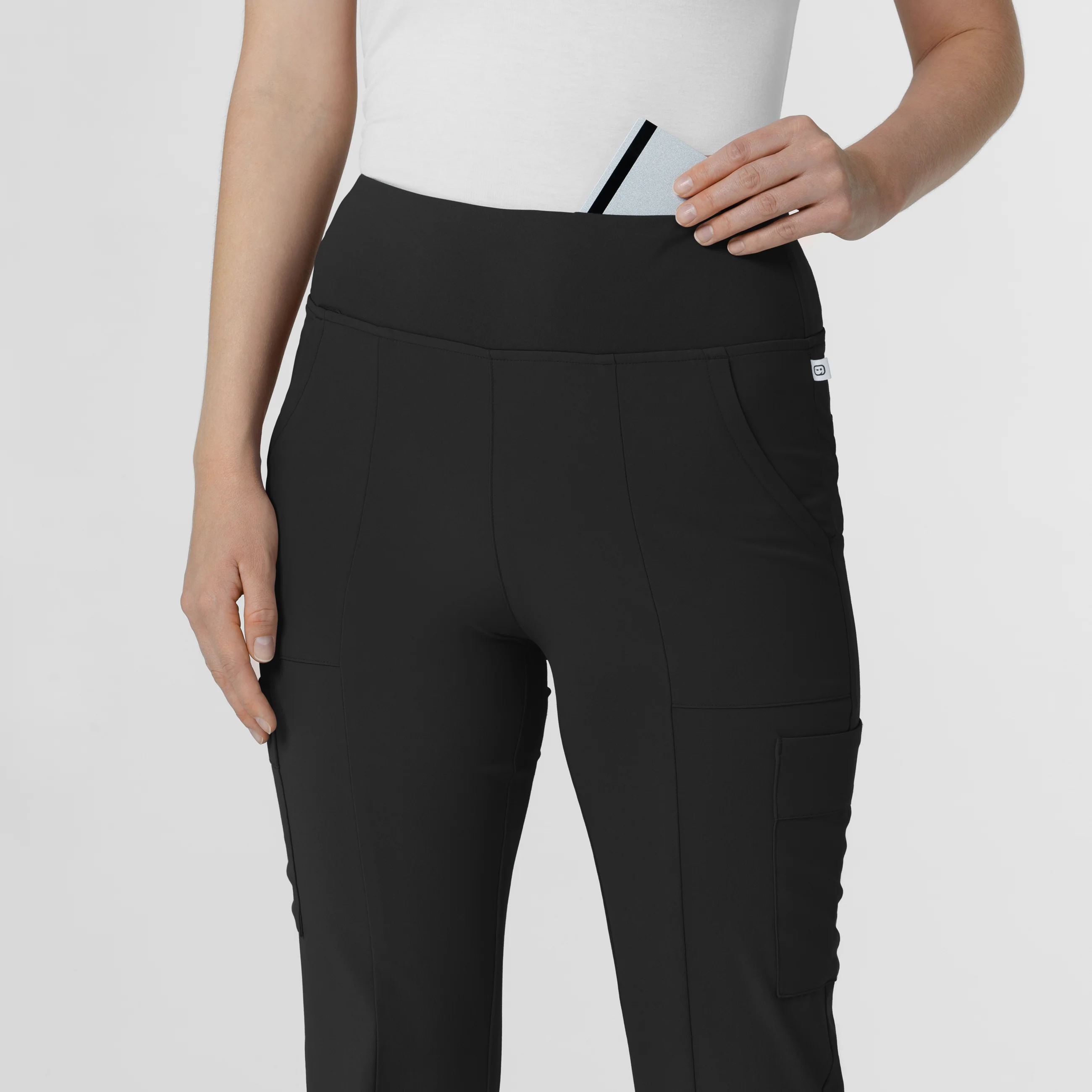 RENEW Women's Cargo Flare Scrub Pant - Black - Image 6