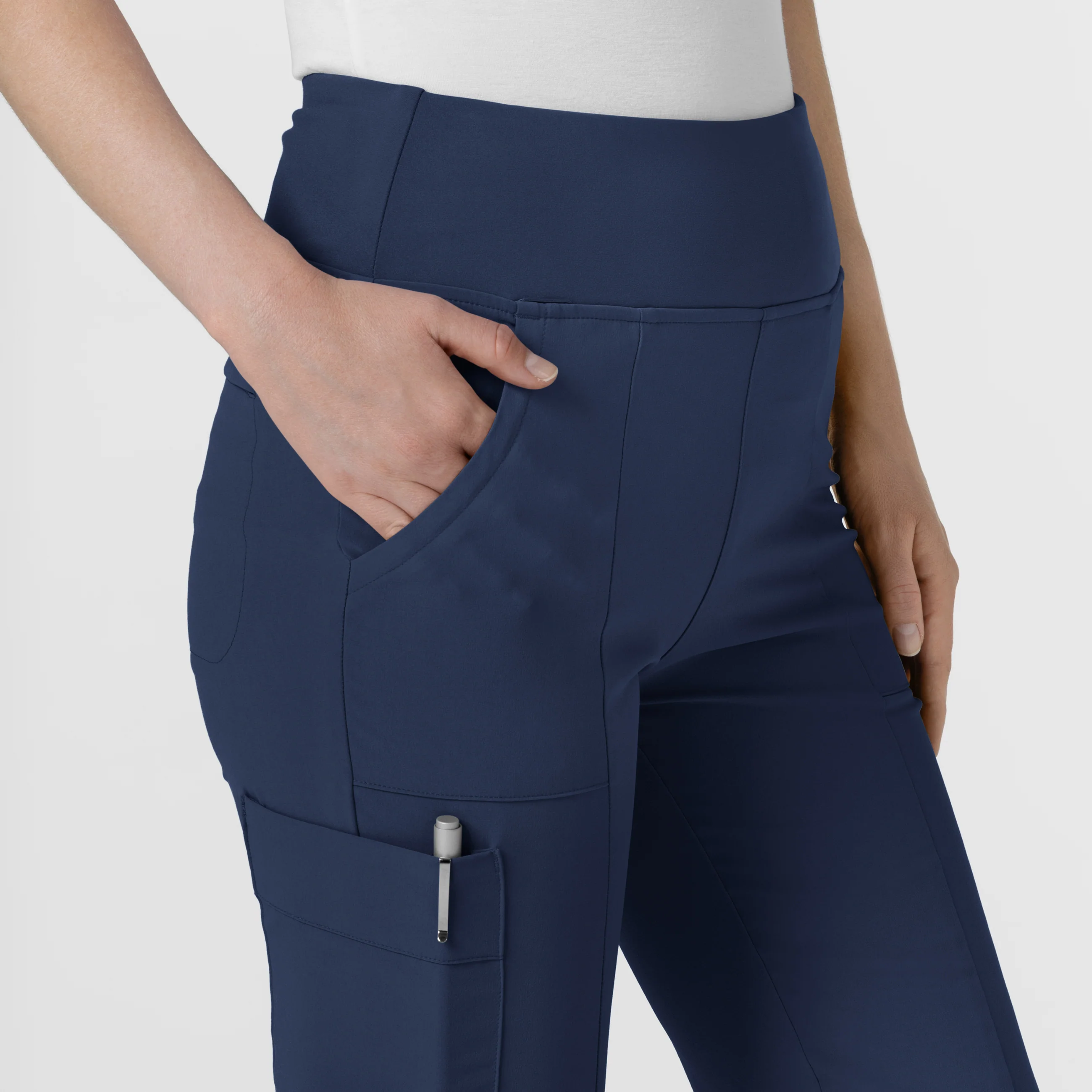 RENEW Women's Cargo Flare Scrub Pant - Navy - Image 8