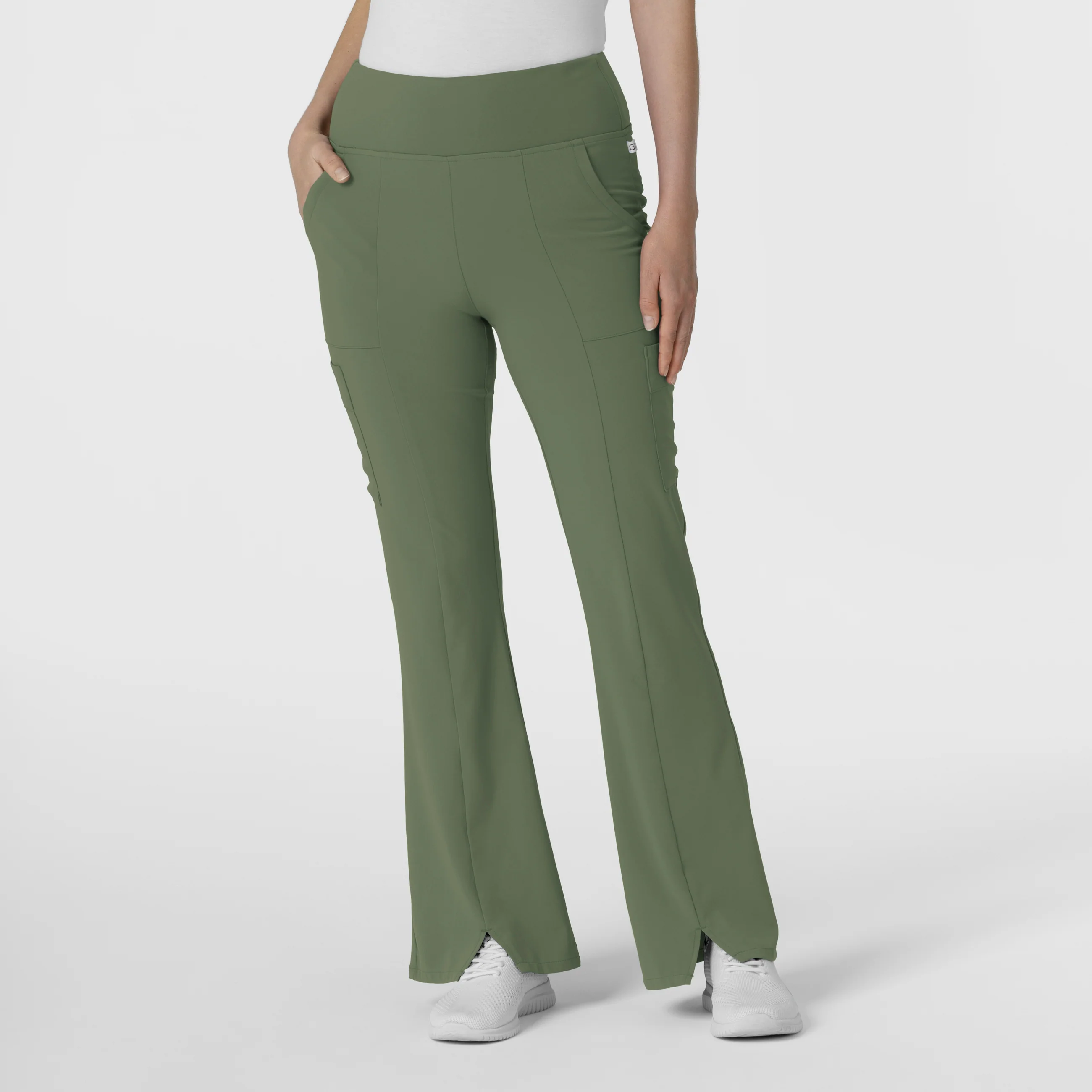 RENEW Women's Cargo Flare Scrub Pant - Olive - Image 4