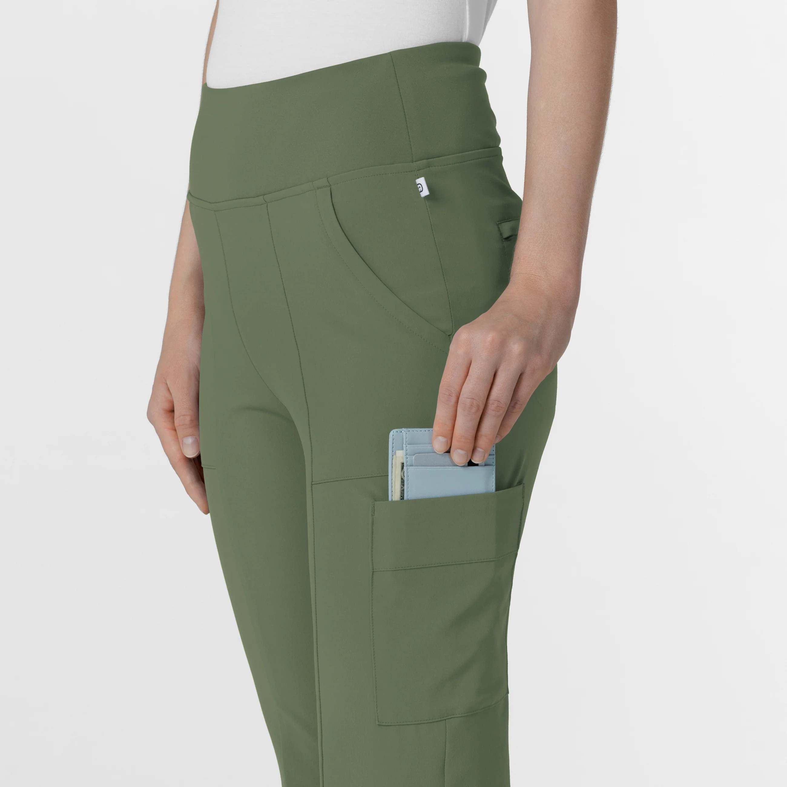 RENEW Women's Cargo Flare Scrub Pant - Olive - Image 9