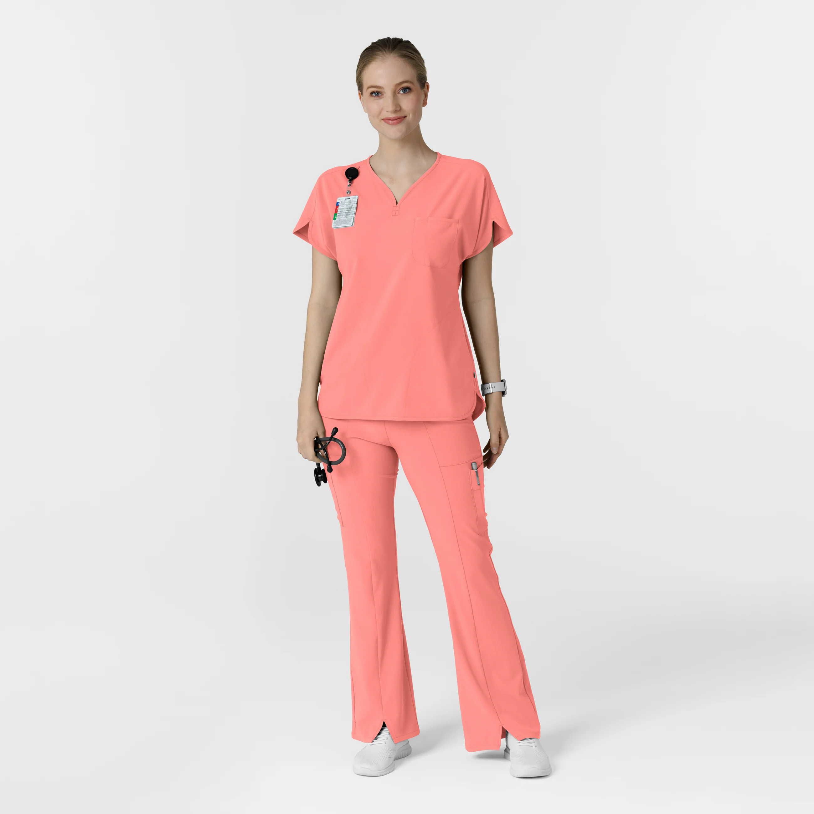 RENEW Women's Cargo Flare Scrub Pant - Paradise Pink - Image 3