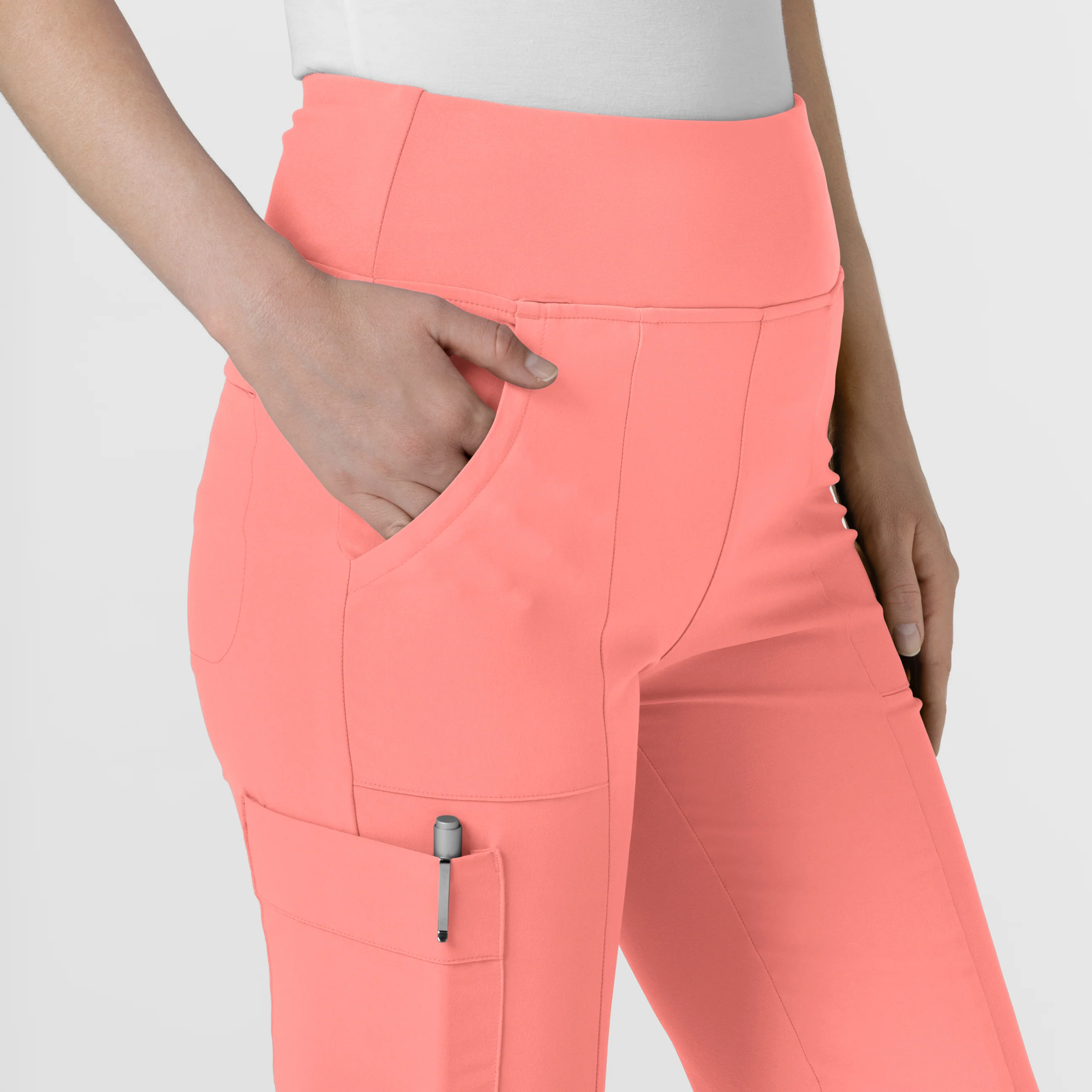 RENEW Women's Cargo Flare Scrub Pant - Paradise Pink - Image 8