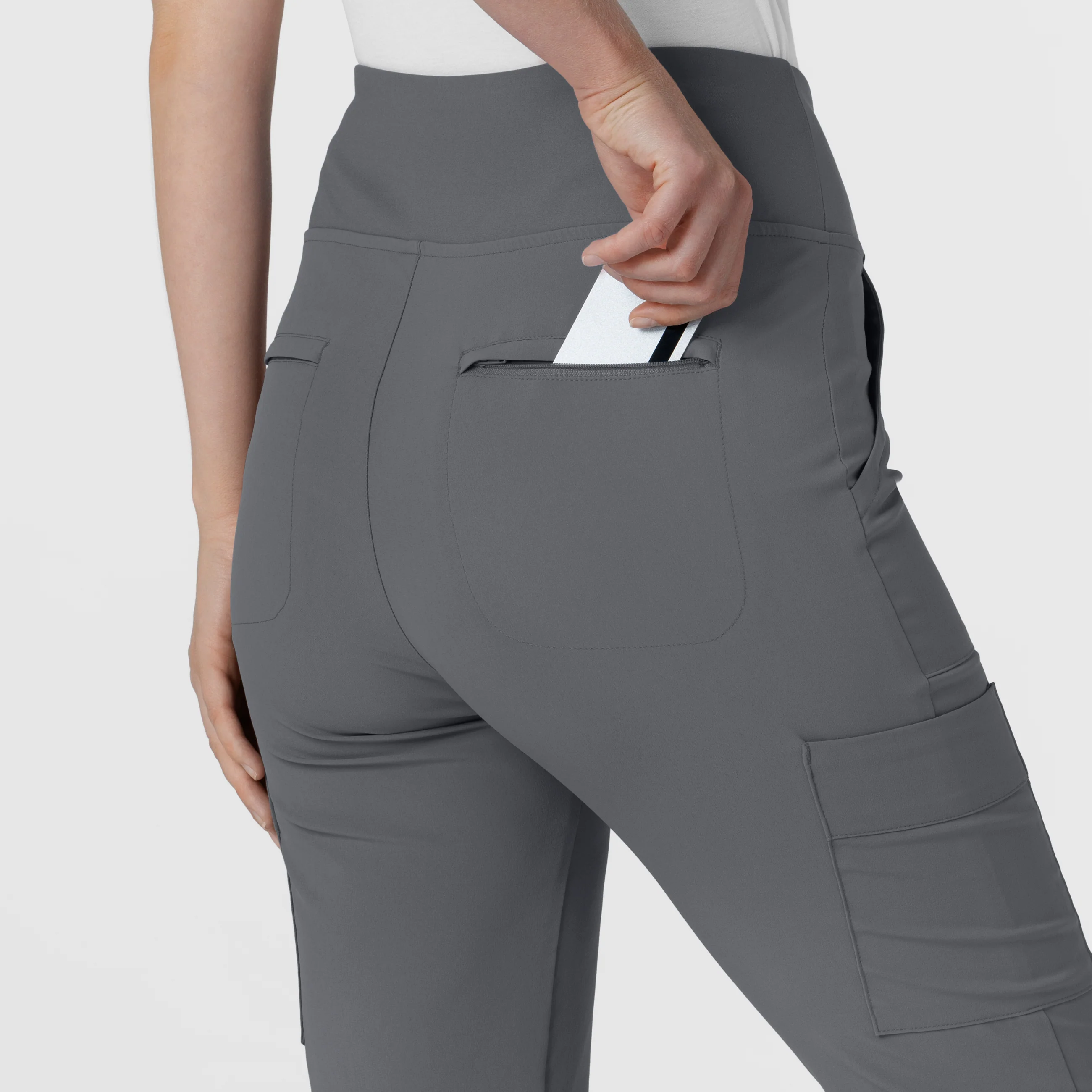 RENEW Women's Cargo Flare Scrub Pant - Pewter - Image 10