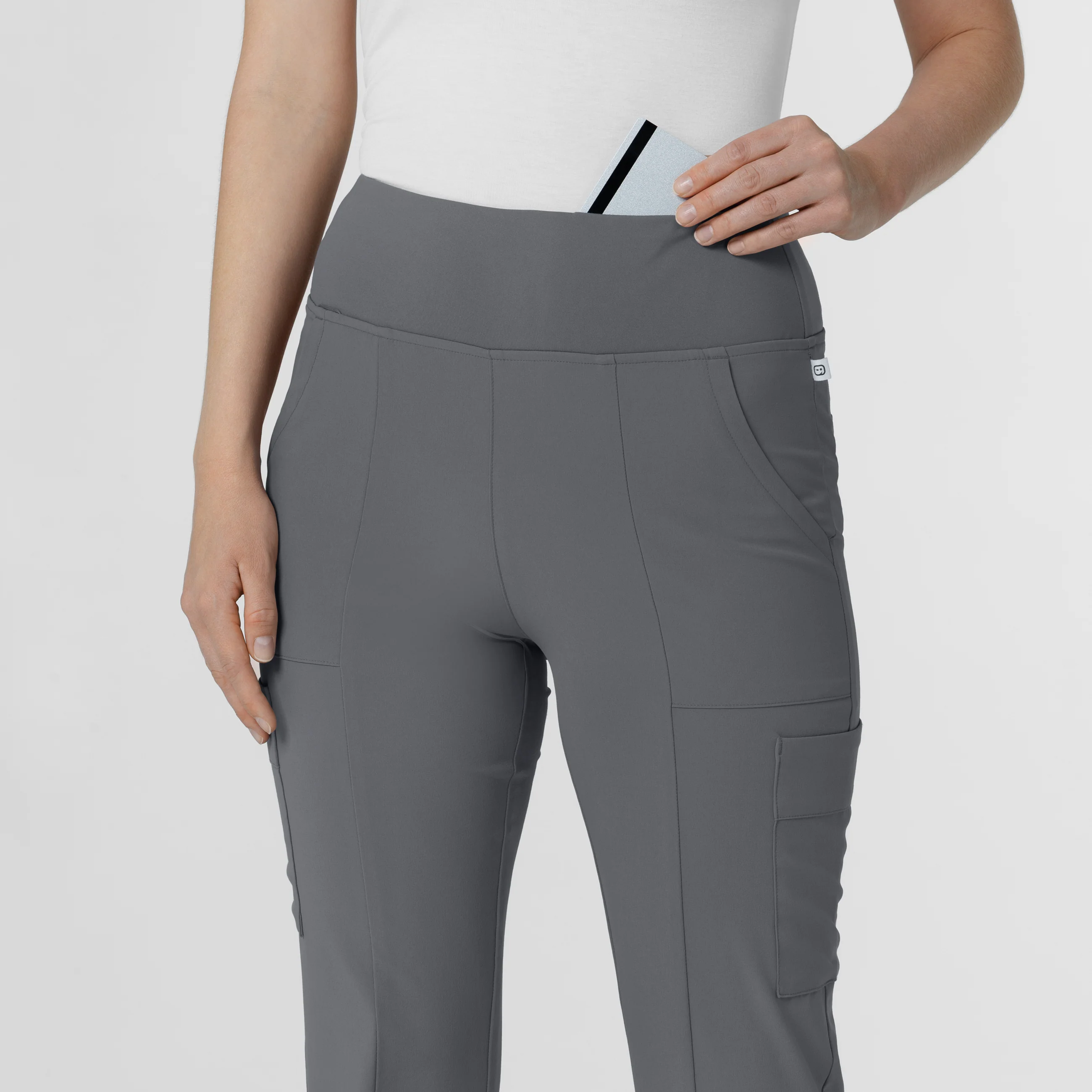 RENEW Women's Cargo Flare Scrub Pant - Pewter - Image 6