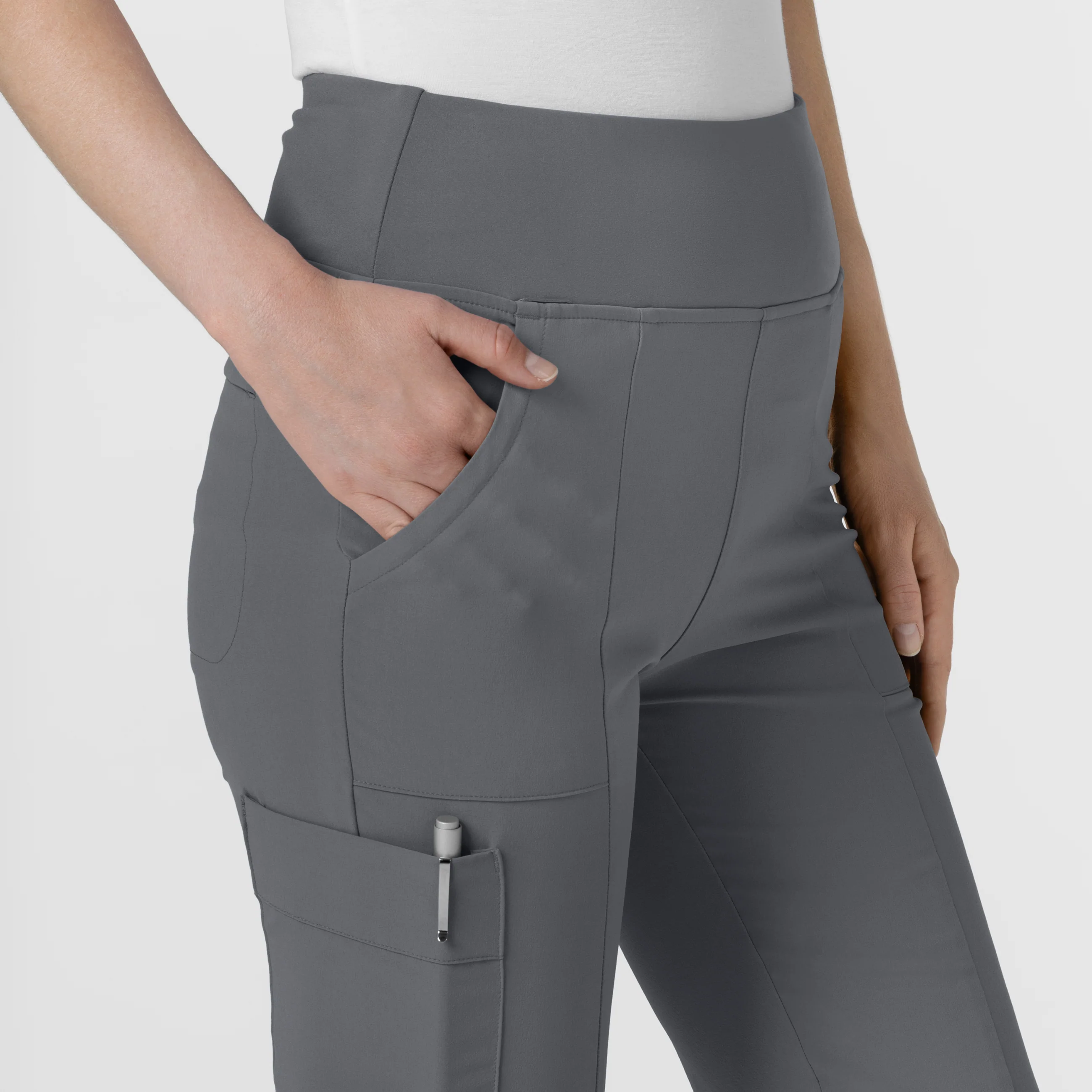 RENEW Women's Cargo Flare Scrub Pant - Pewter - Image 8