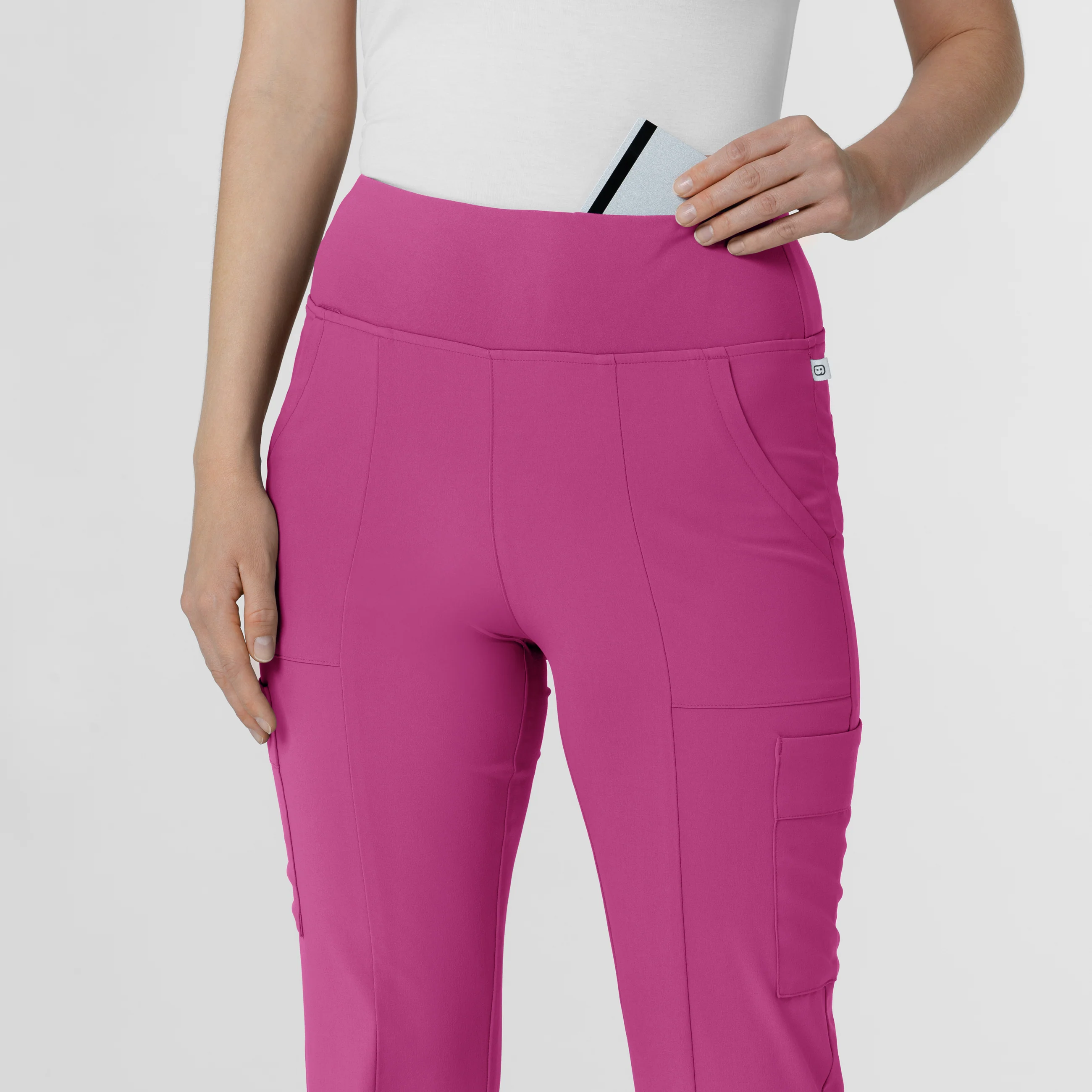 RENEW Women's Cargo Flare Scrub Pant - Raspberry - Image 6