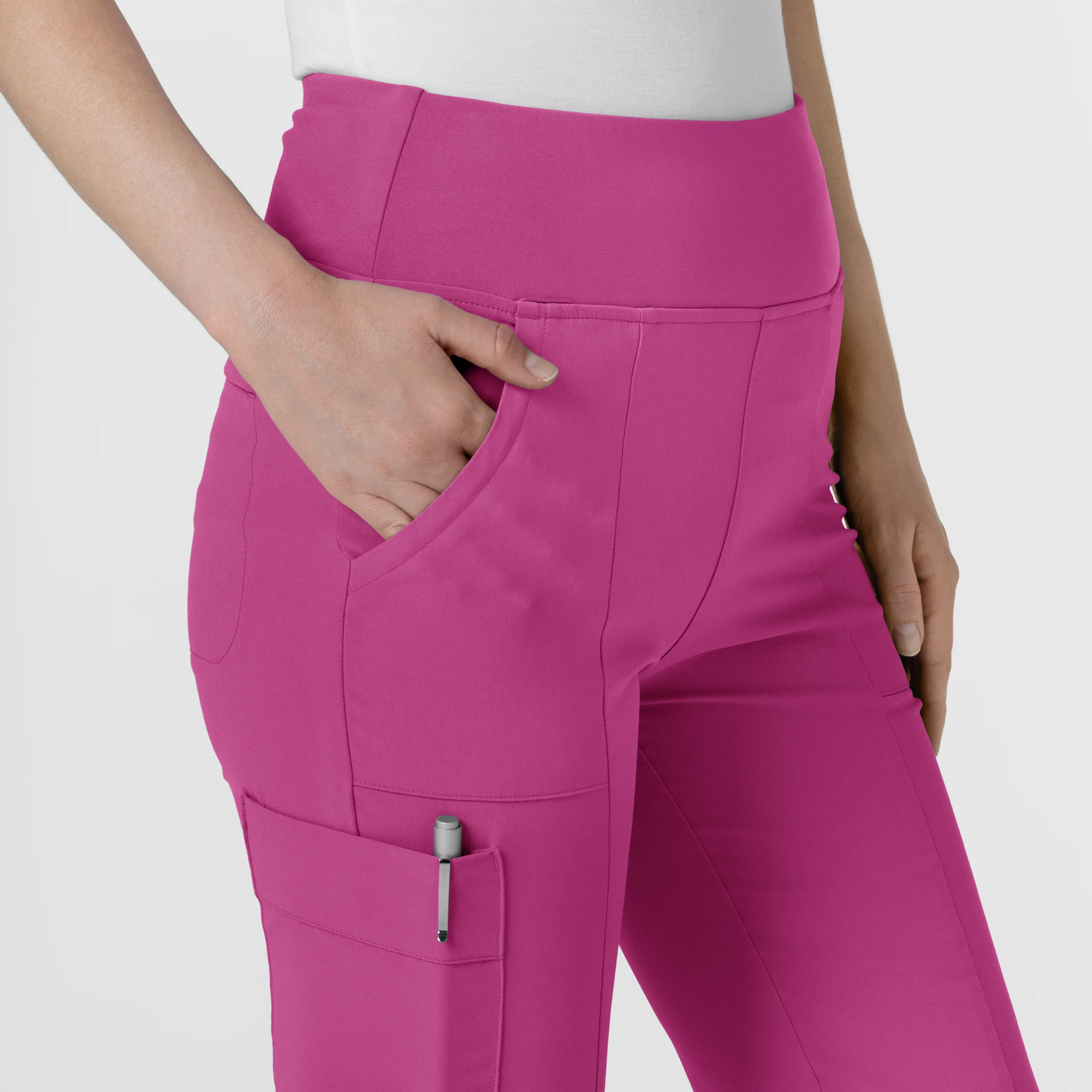 RENEW Women's Cargo Flare Scrub Pant - Raspberry - Image 8