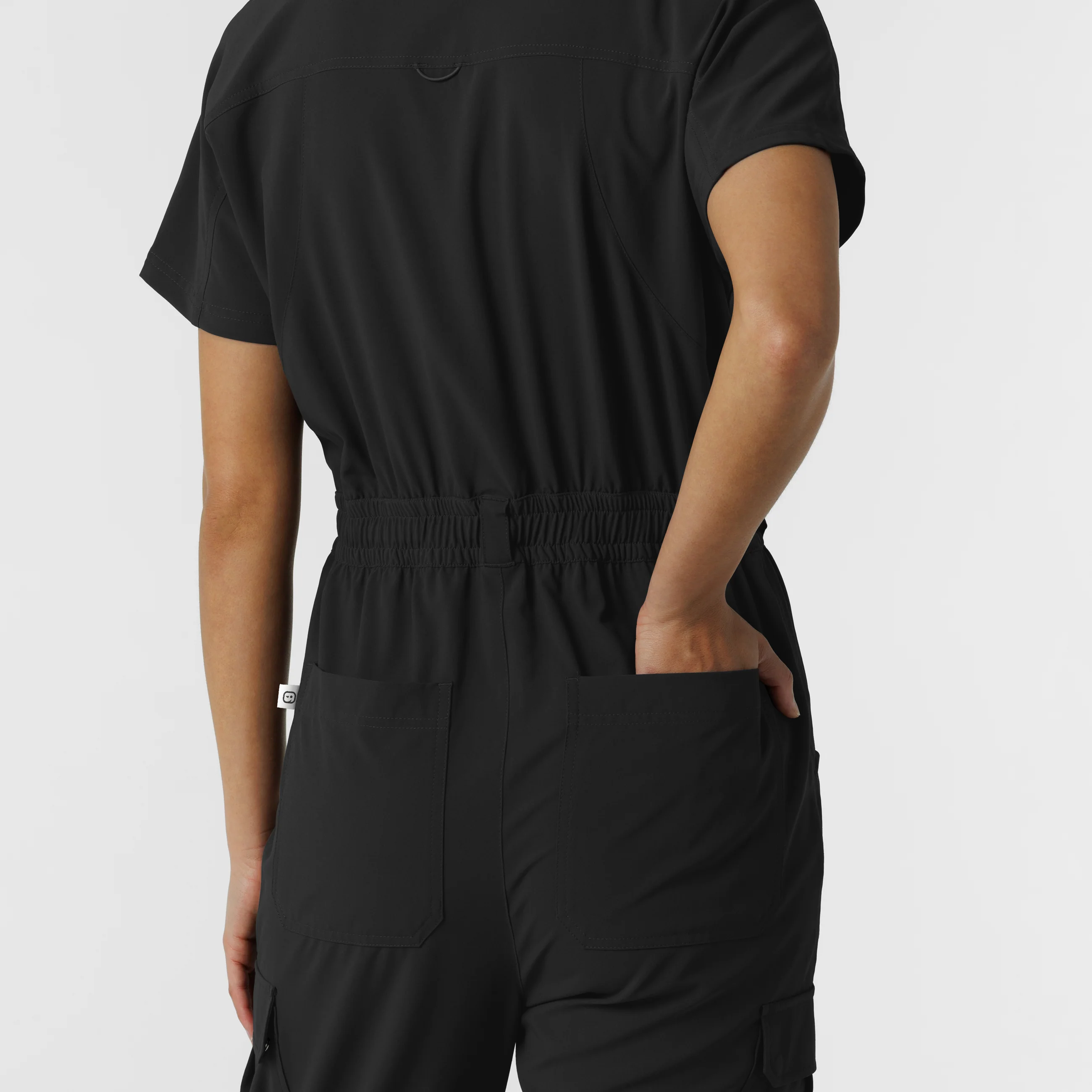 RENEW Women's Cargo Jogger Scrub Jumpsuit - Black - Image 12