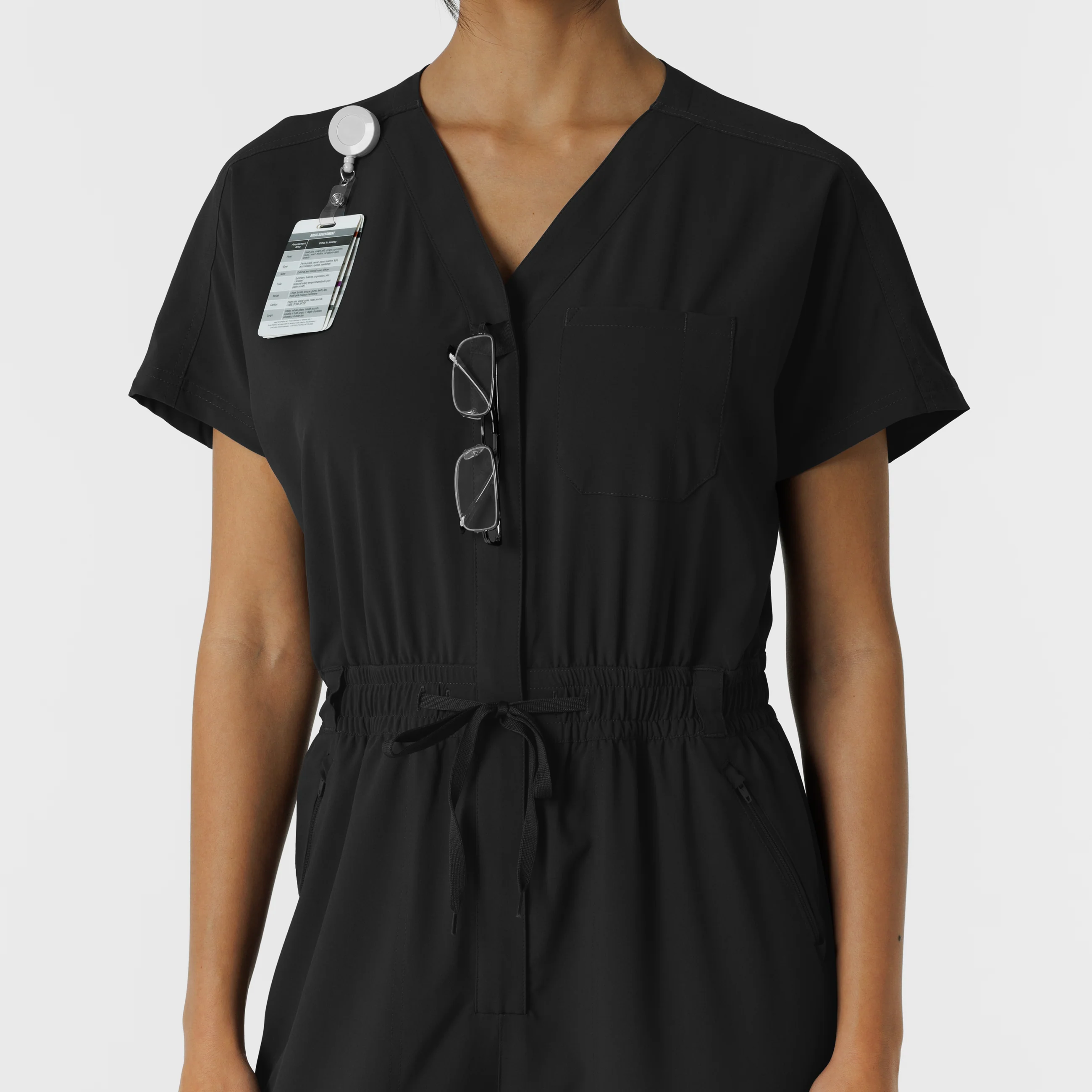 RENEW Women's Cargo Jogger Scrub Jumpsuit - Black - Image 6