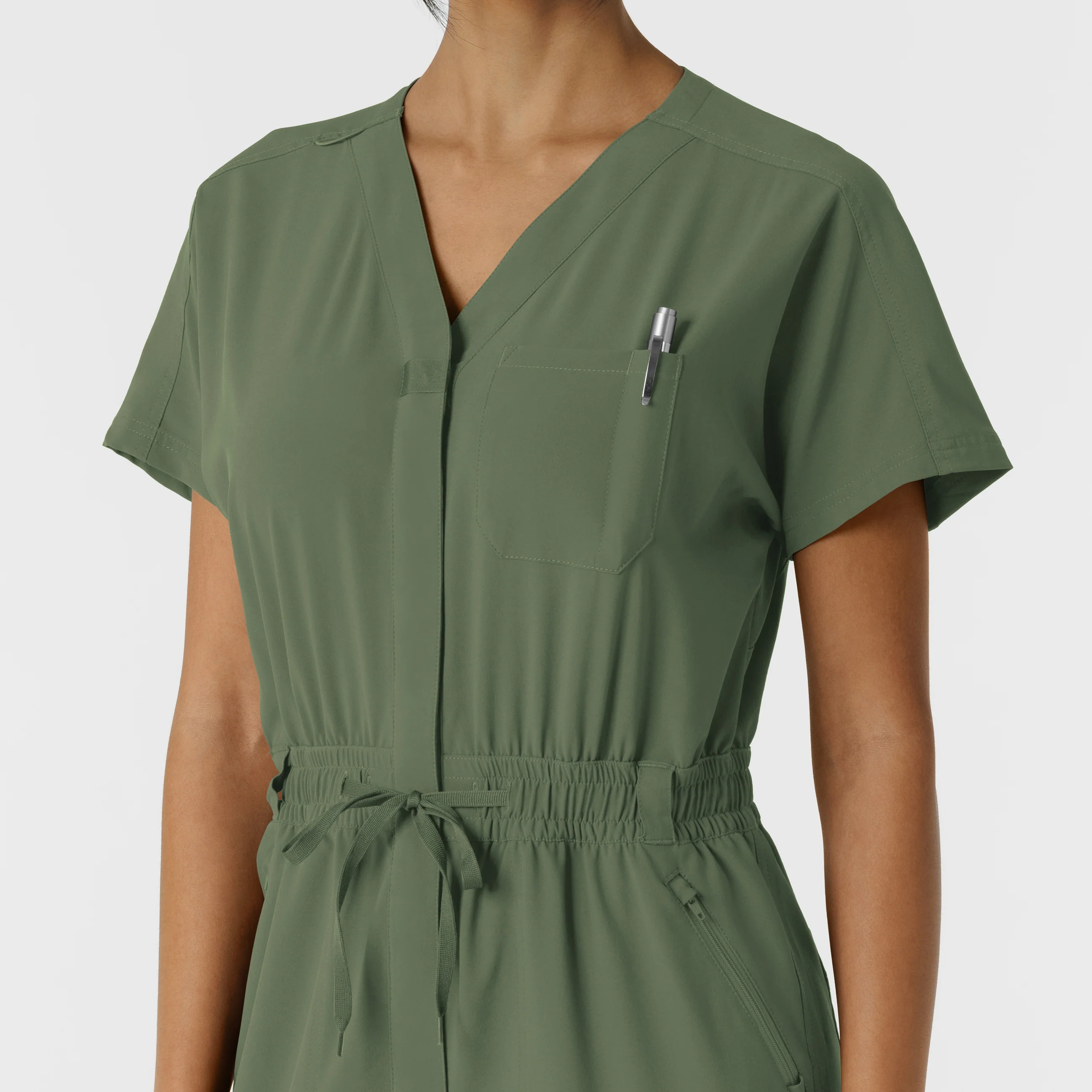 RENEW Women's Cargo Jogger Scrub Jumpsuit - Olive - Image 7