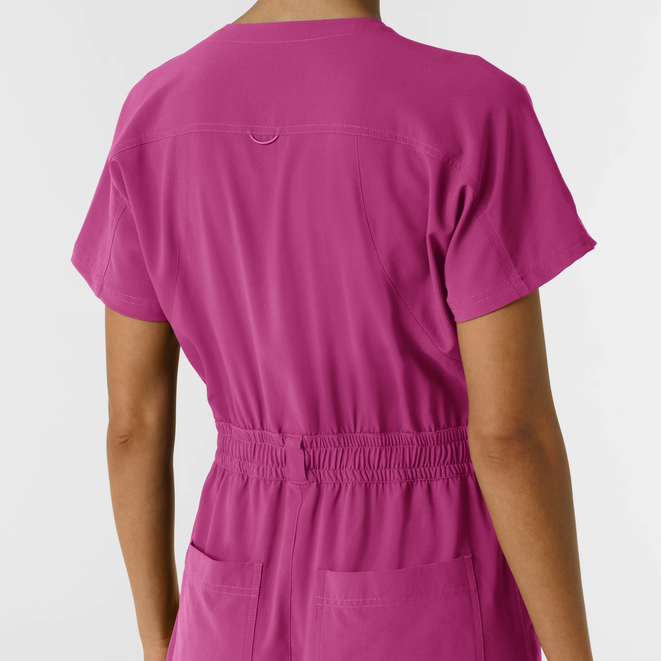RENEW Women's Cargo Jogger Scrub Jumpsuit - Raspberry - Image 11