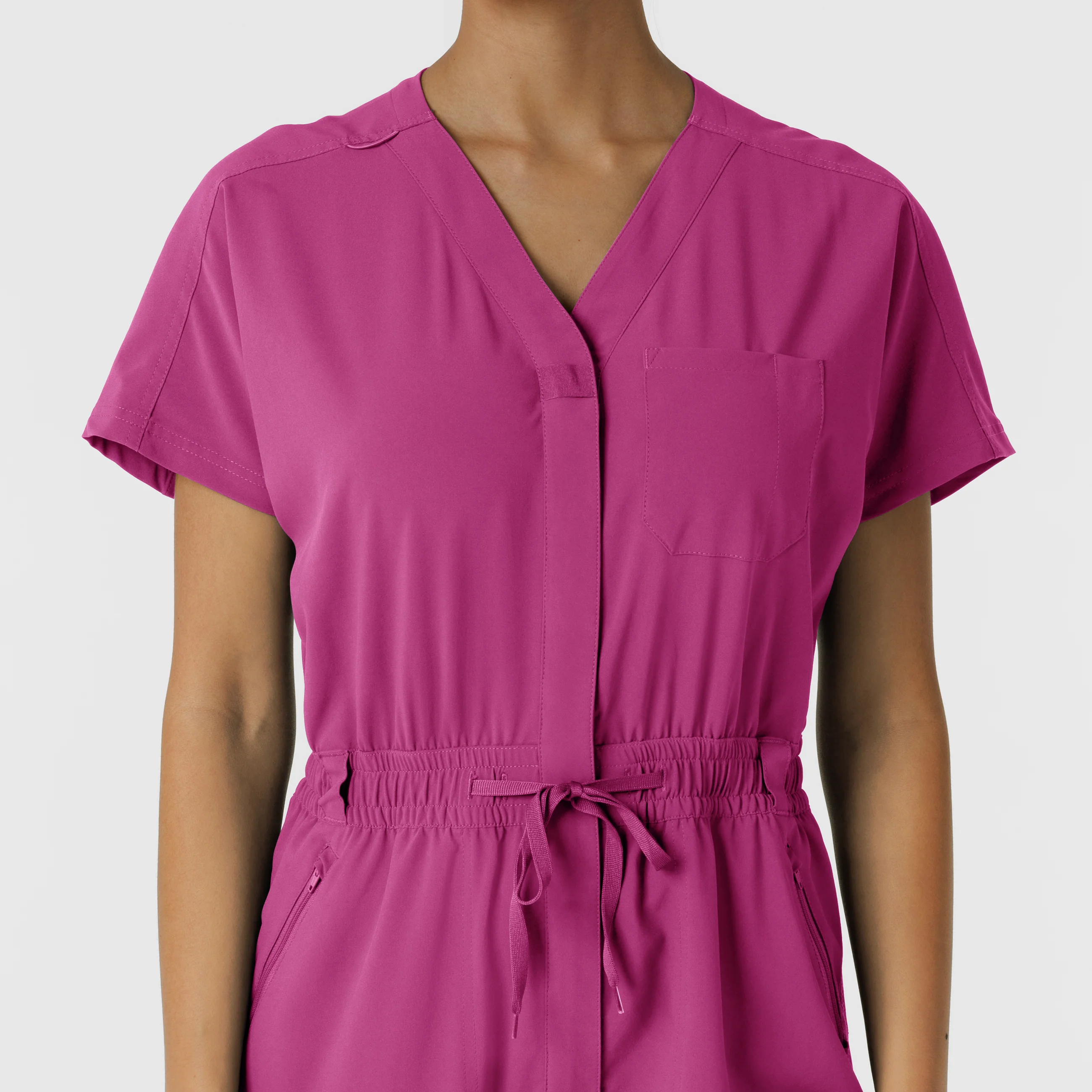 RENEW Women's Cargo Jogger Scrub Jumpsuit - Raspberry - Image 5