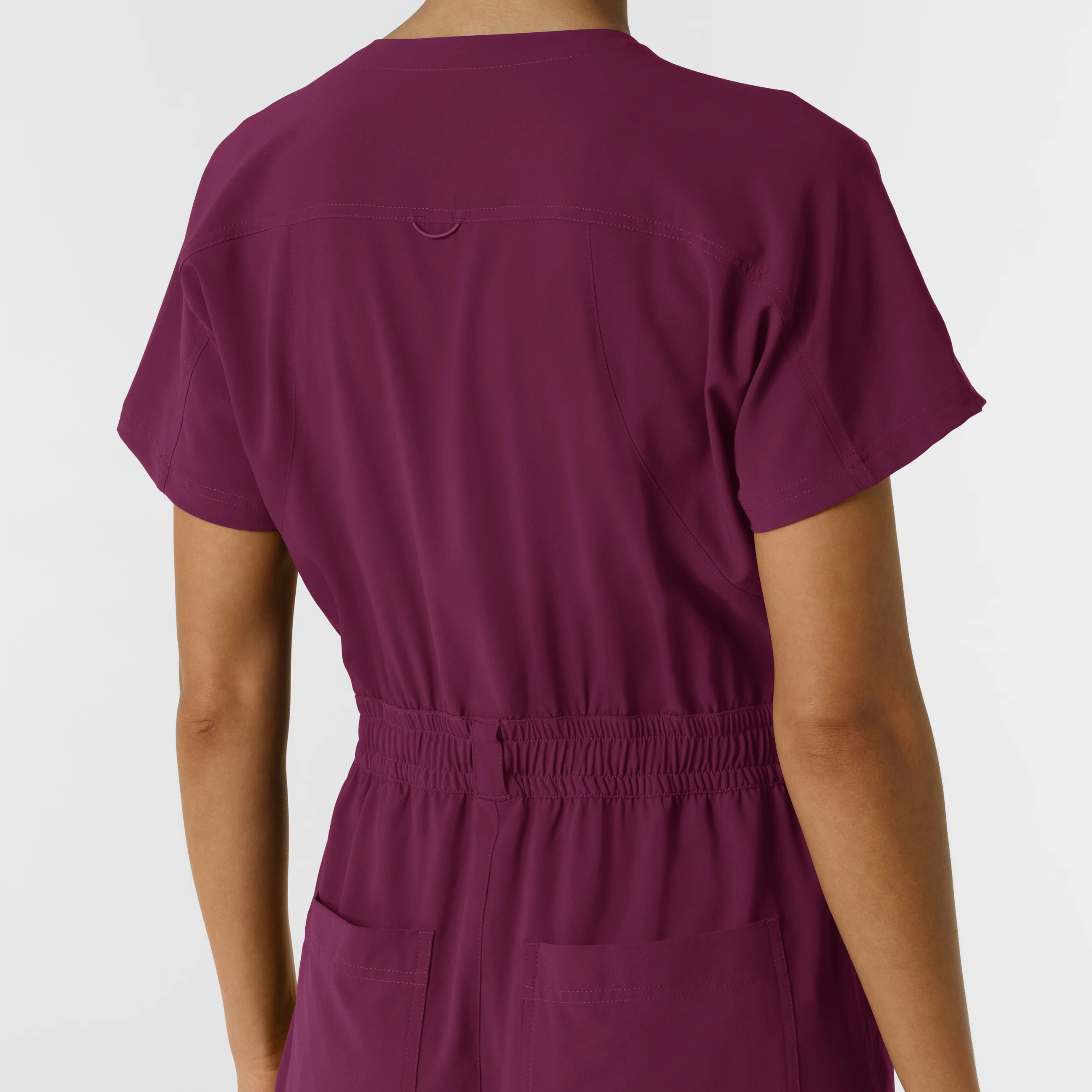 RENEW Women's Cargo Jogger Scrub Jumpsuit - Wine - Image 11
