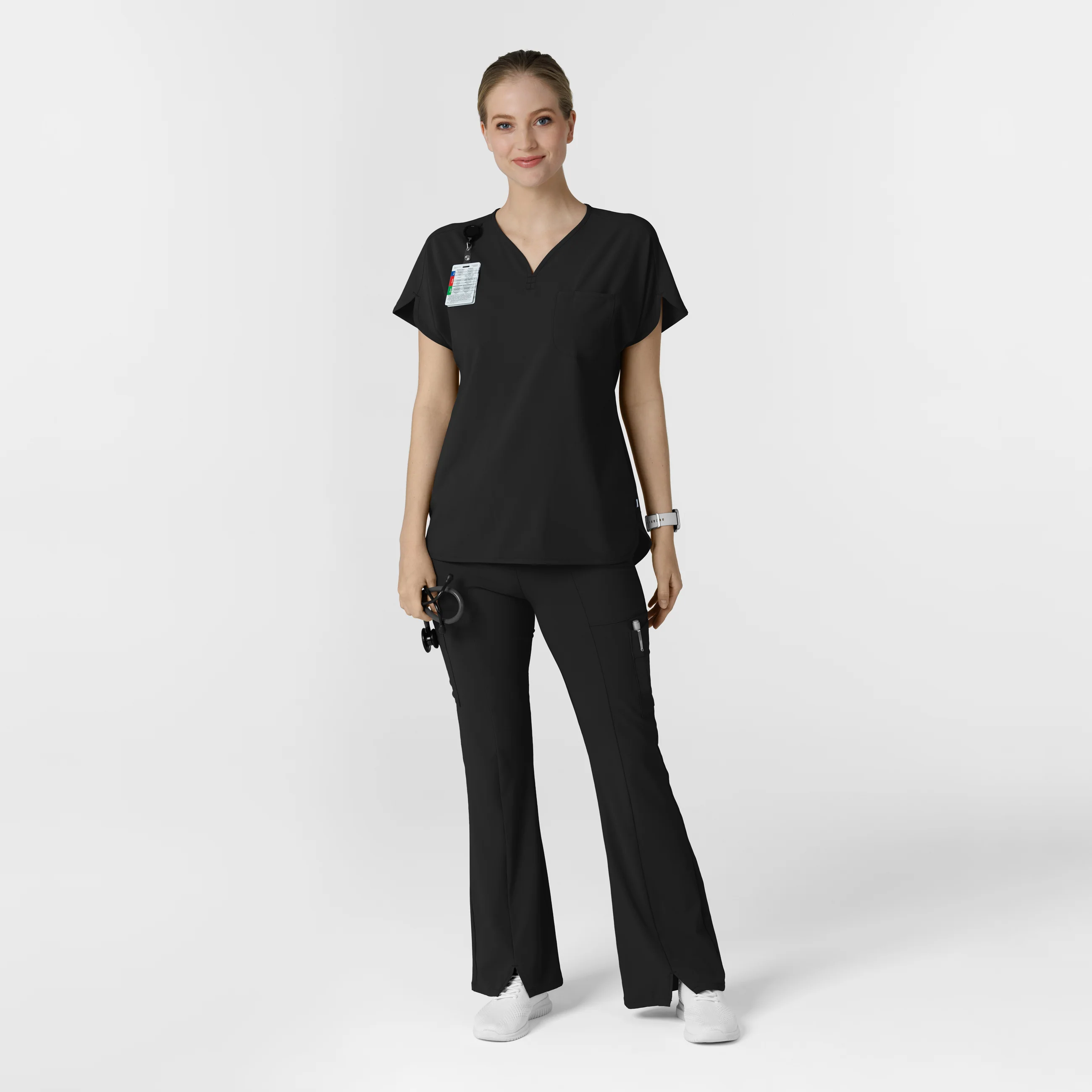 RENEW Women's Dolman Scrub Top - Black - Image 3