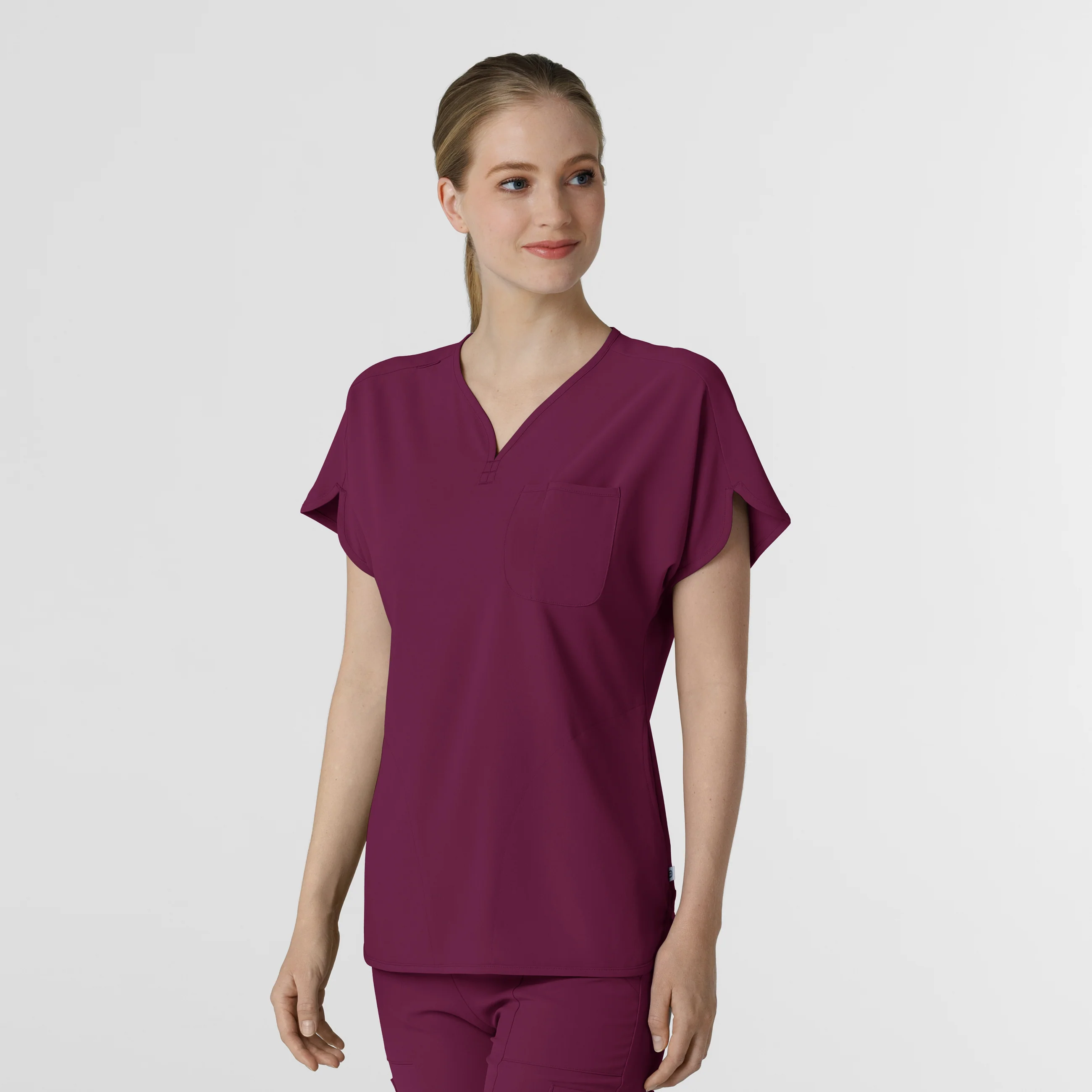 RENEW Women's Dolman Scrub Top - Wine - Image 4