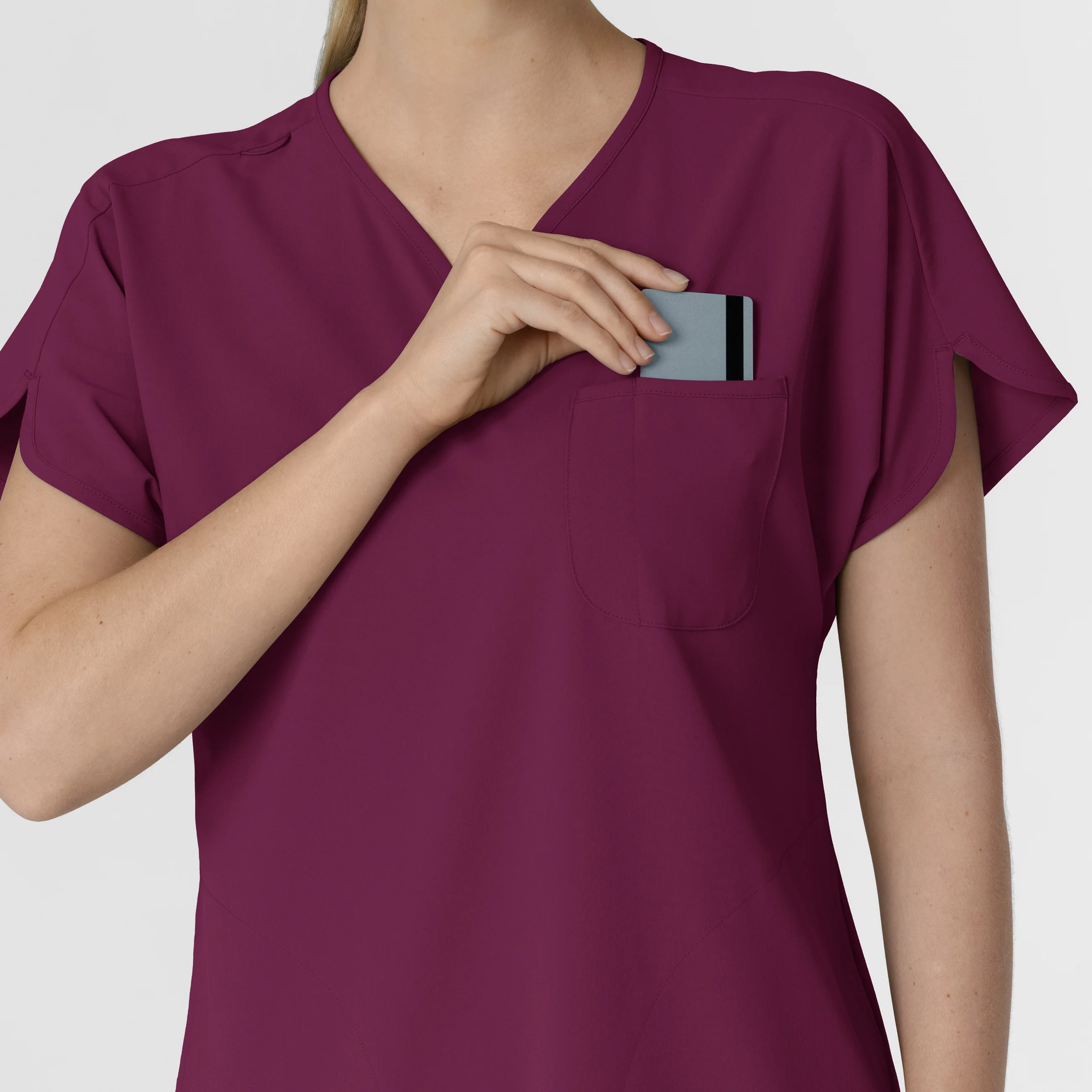 RENEW Women's Dolman Scrub Top - Wine - Image 8