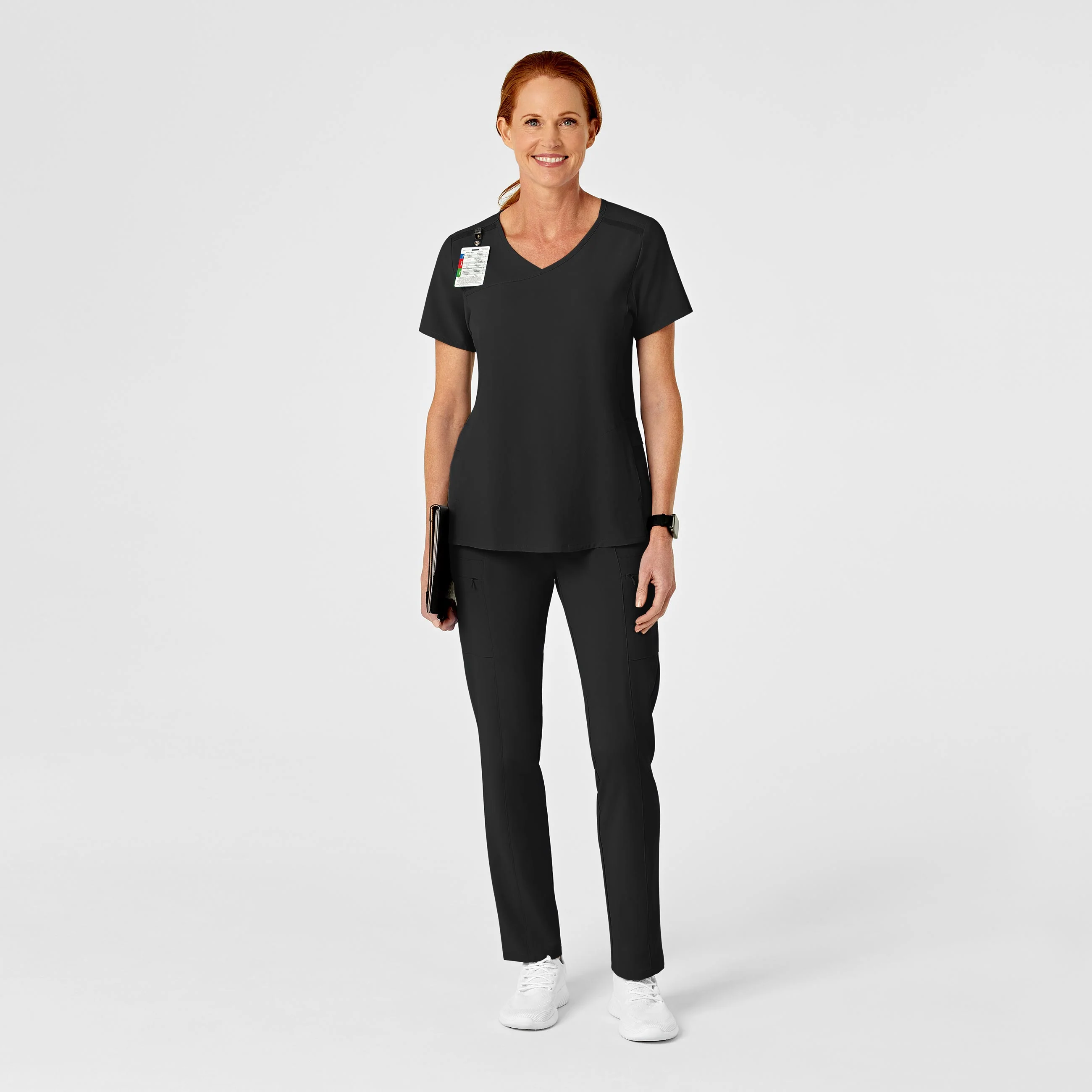 RENEW Women's High Waist Slim Leg Scrub Pant - Black - Image 3