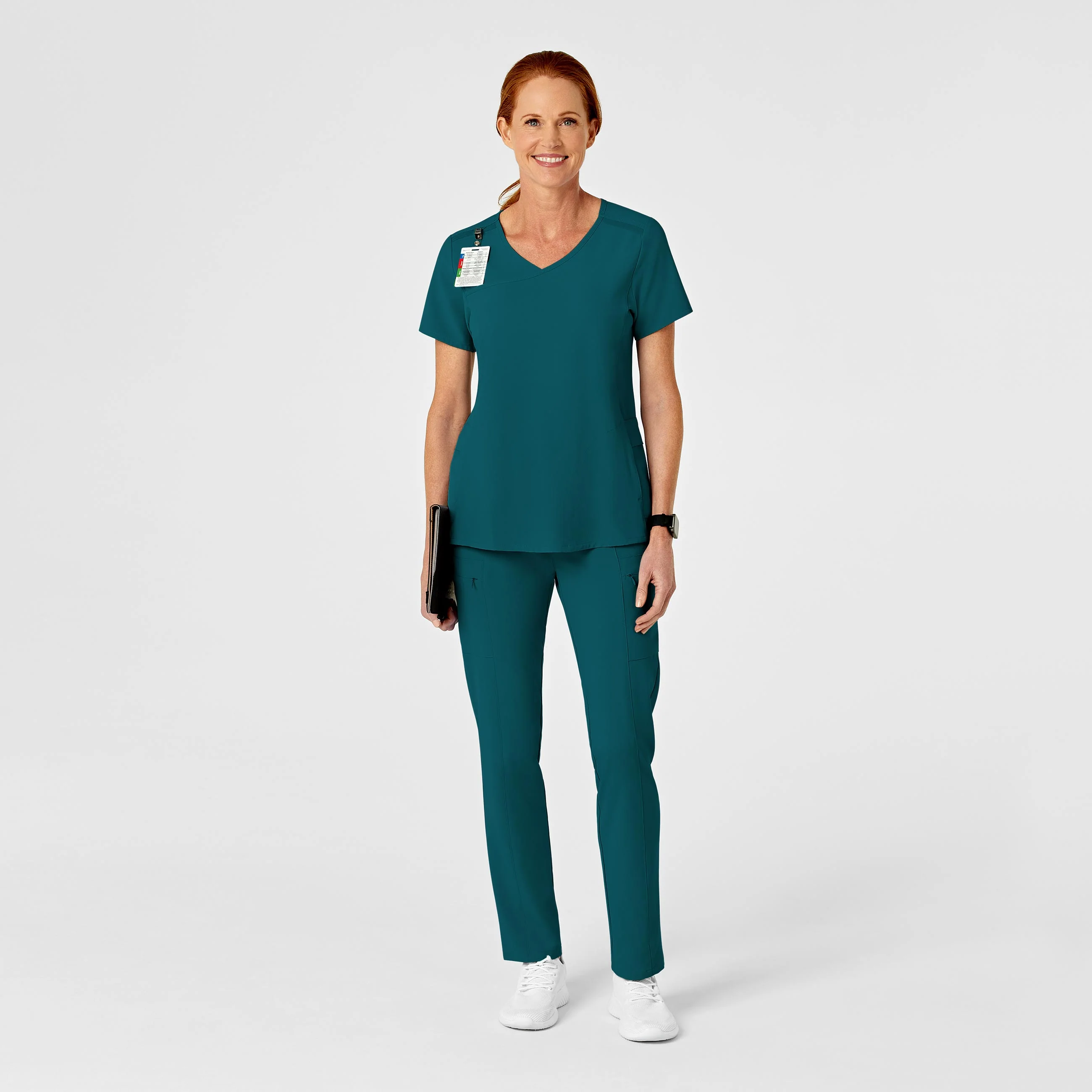 RENEW Women's High Waist Slim Leg Scrub Pant - Caribbean - Image 3