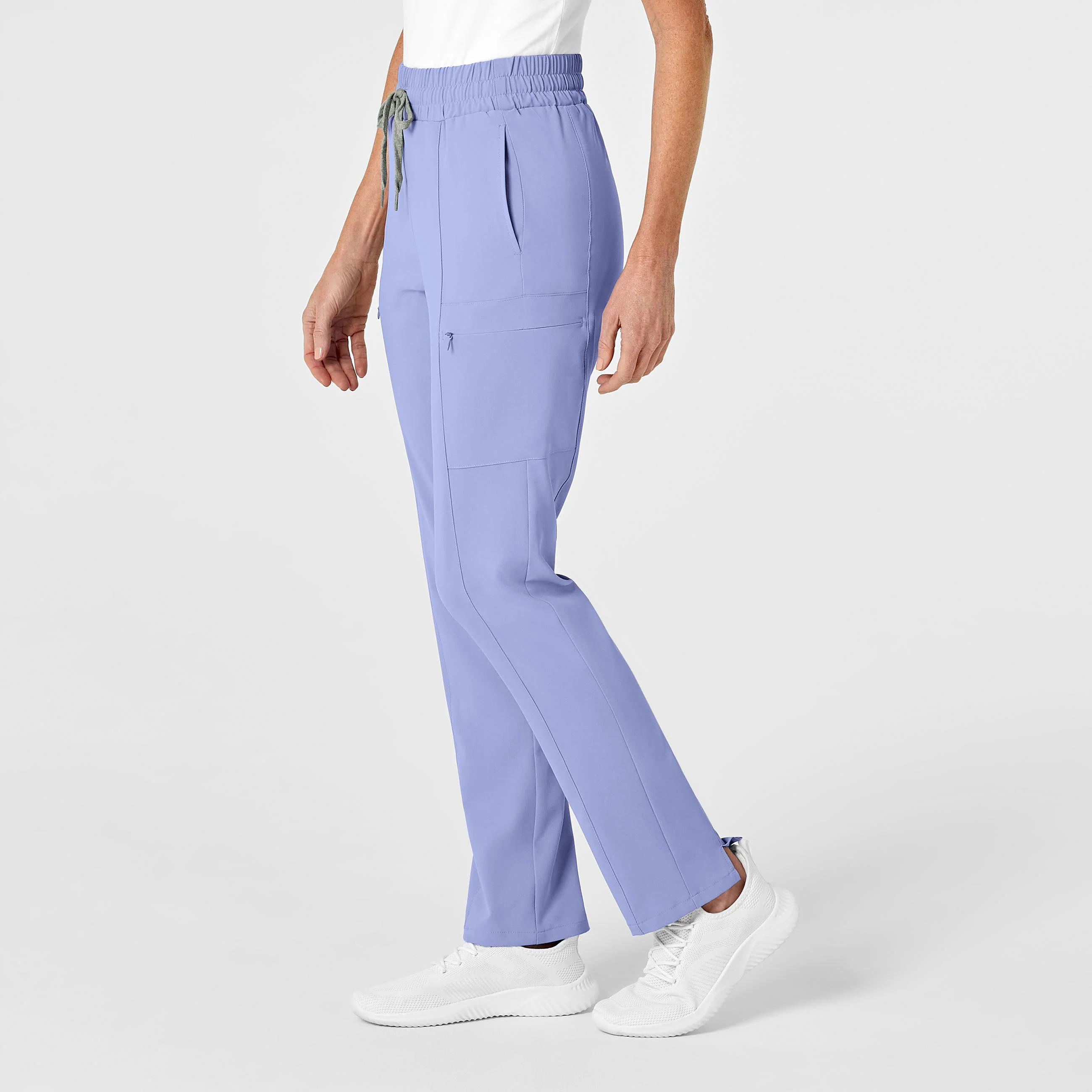 RENEW Women's High Waist Slim Leg Scrub Pant - Ceil Blue - Image 4