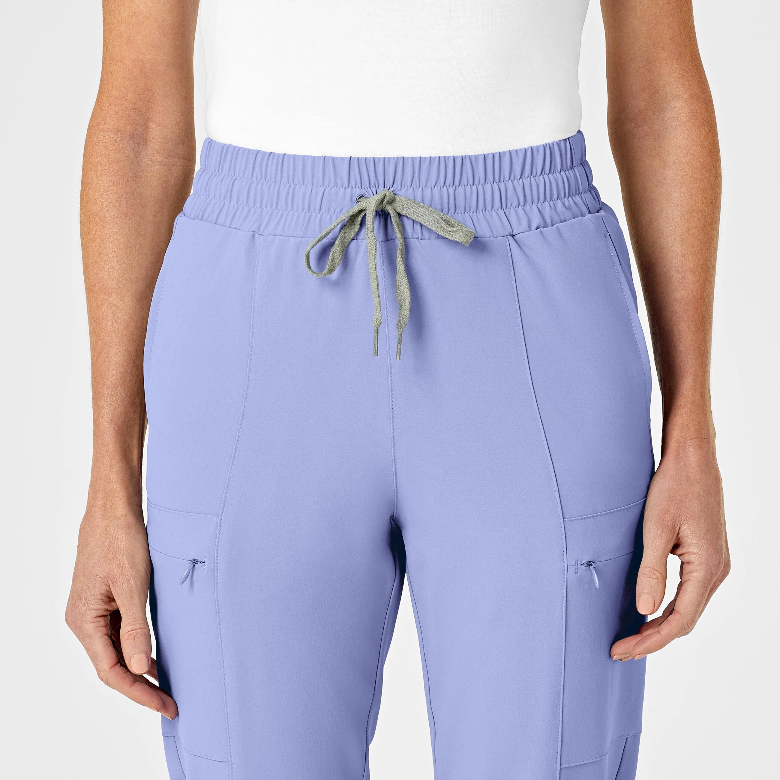 RENEW Women's High Waist Slim Leg Scrub Pant - Ceil Blue - Image 5