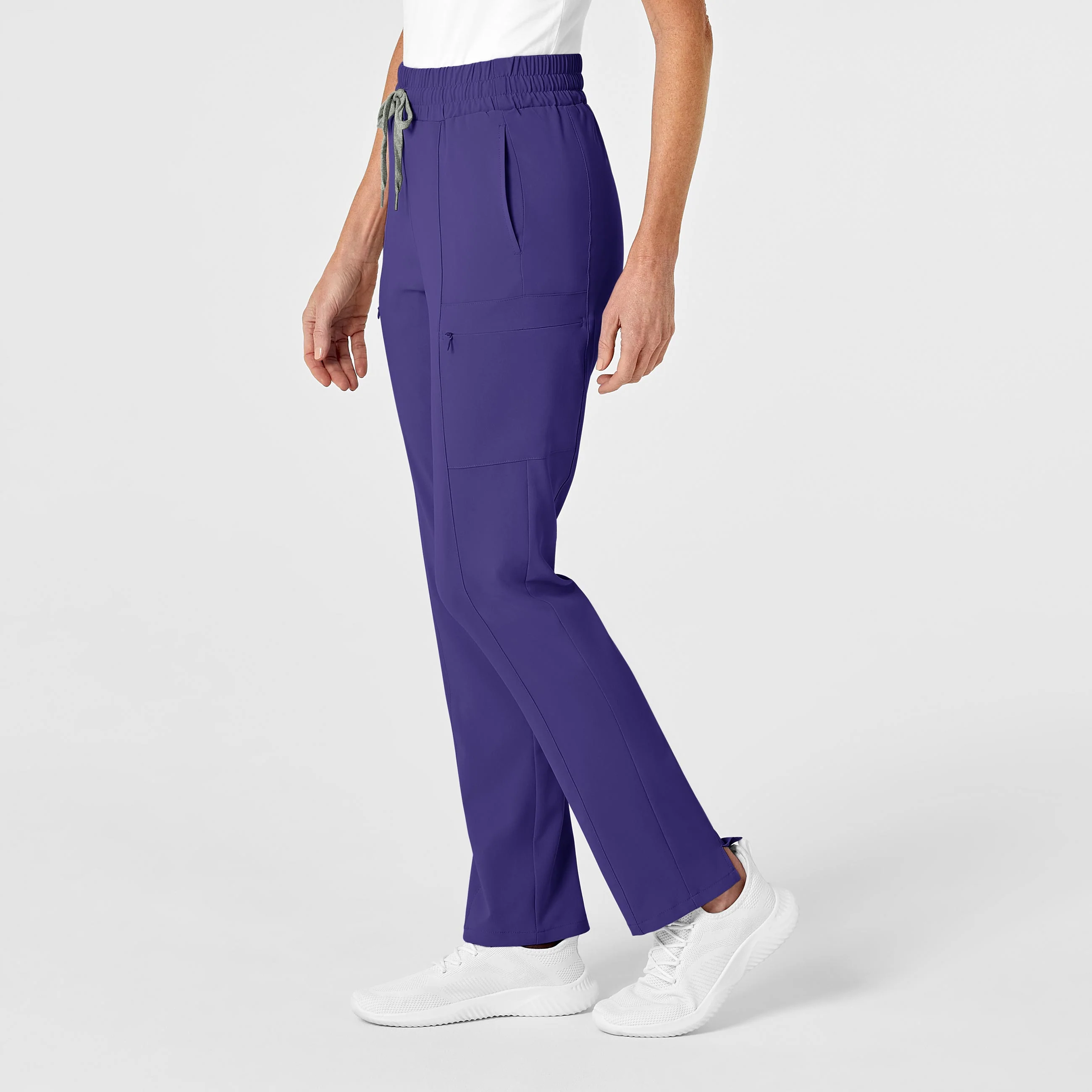 RENEW Women's High Waist Slim Leg Scrub Pant - Grape - Image 4
