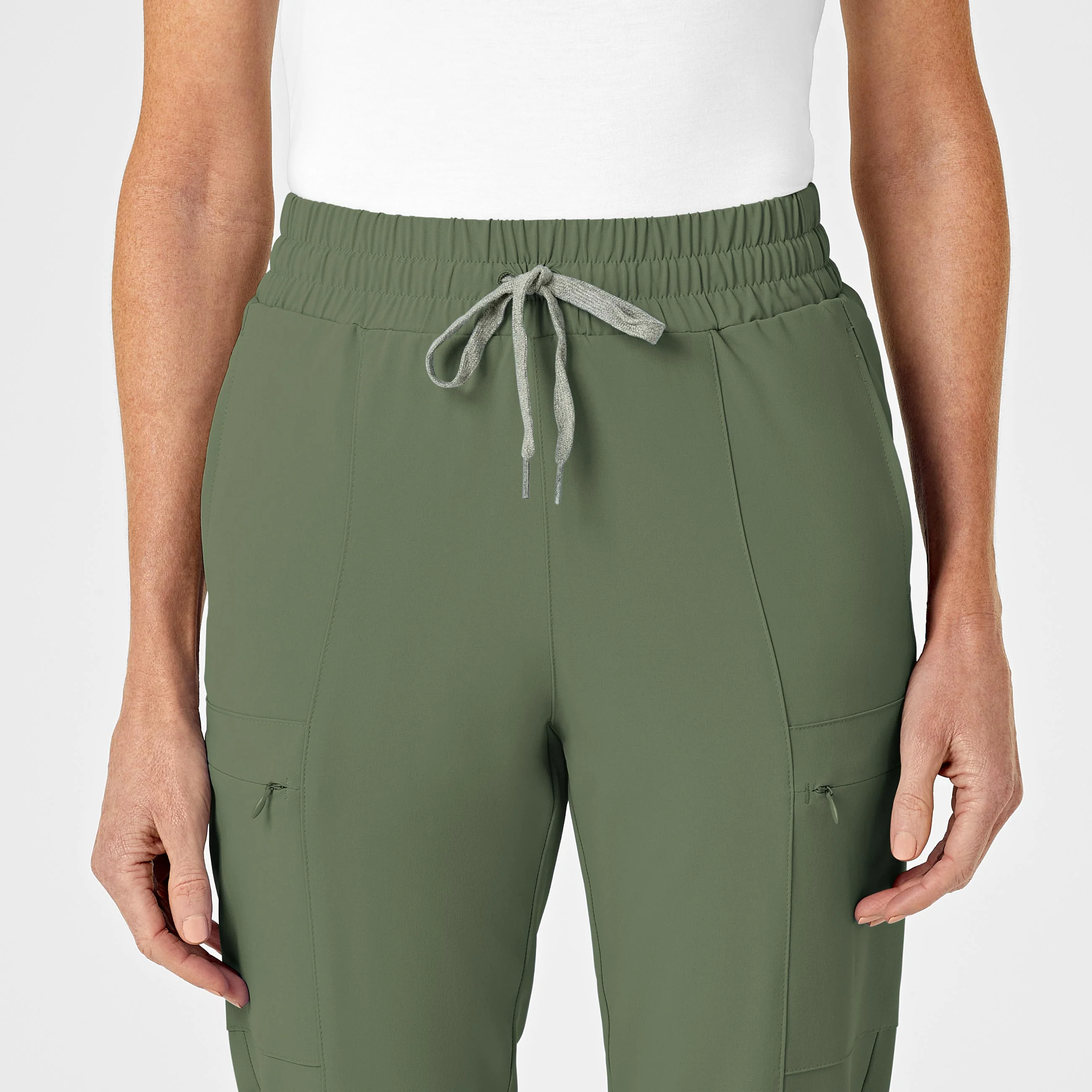 RENEW Women's High Waist Slim Leg Scrub Pant - Olive - Image 5