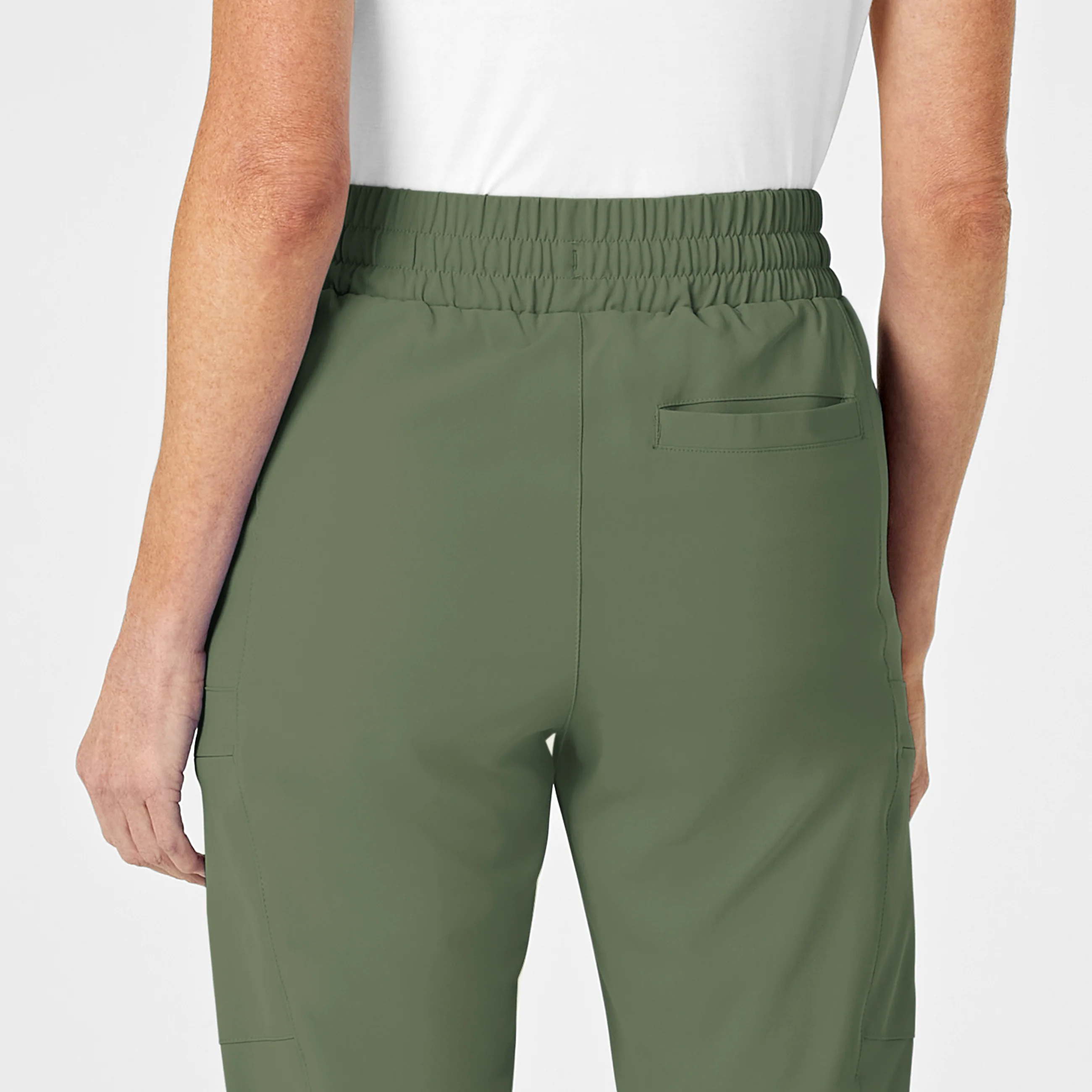 RENEW Women's High Waist Slim Leg Scrub Pant - Olive - Image 8