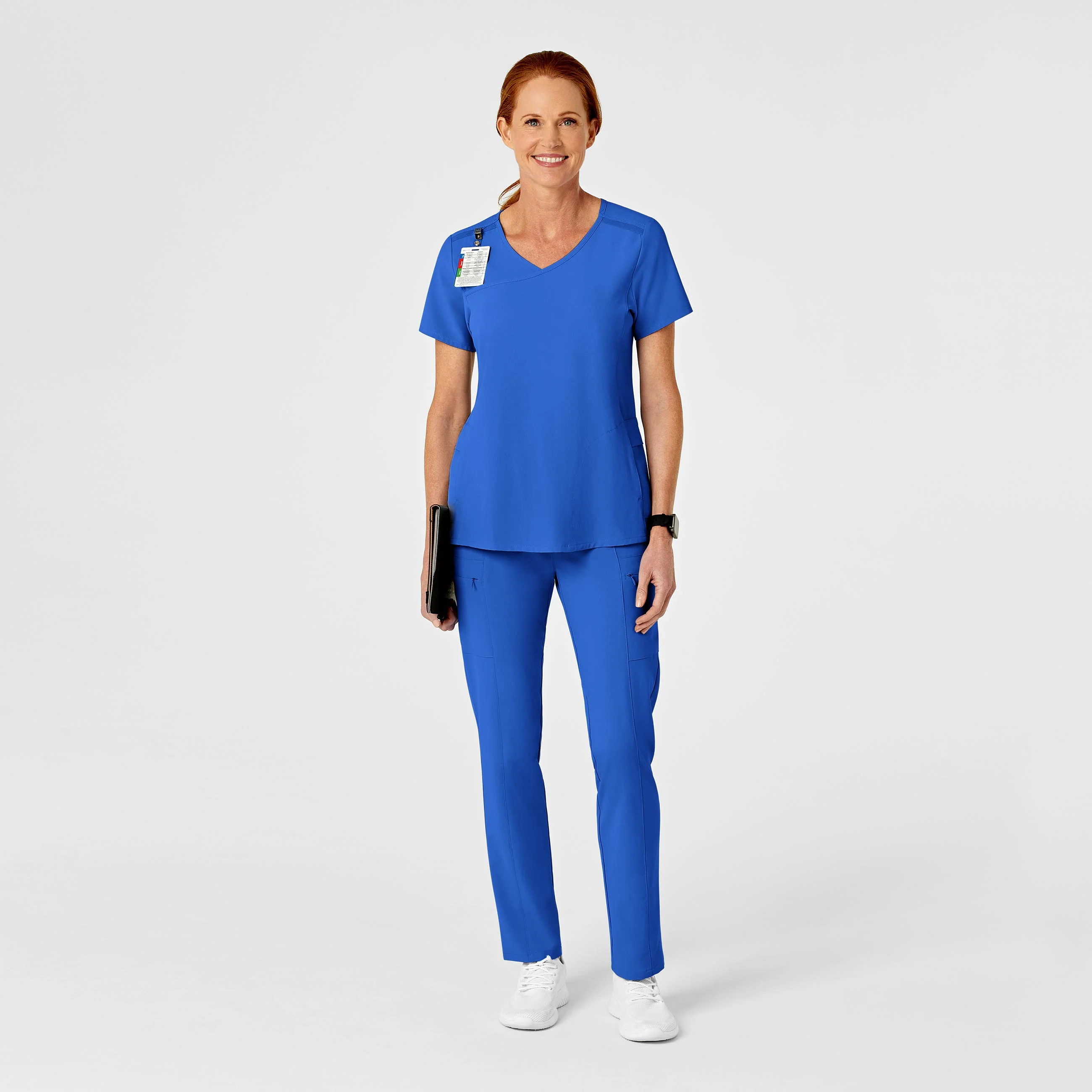 RENEW Women's High Waist Slim Leg Scrub Pant - Royal - Image 3