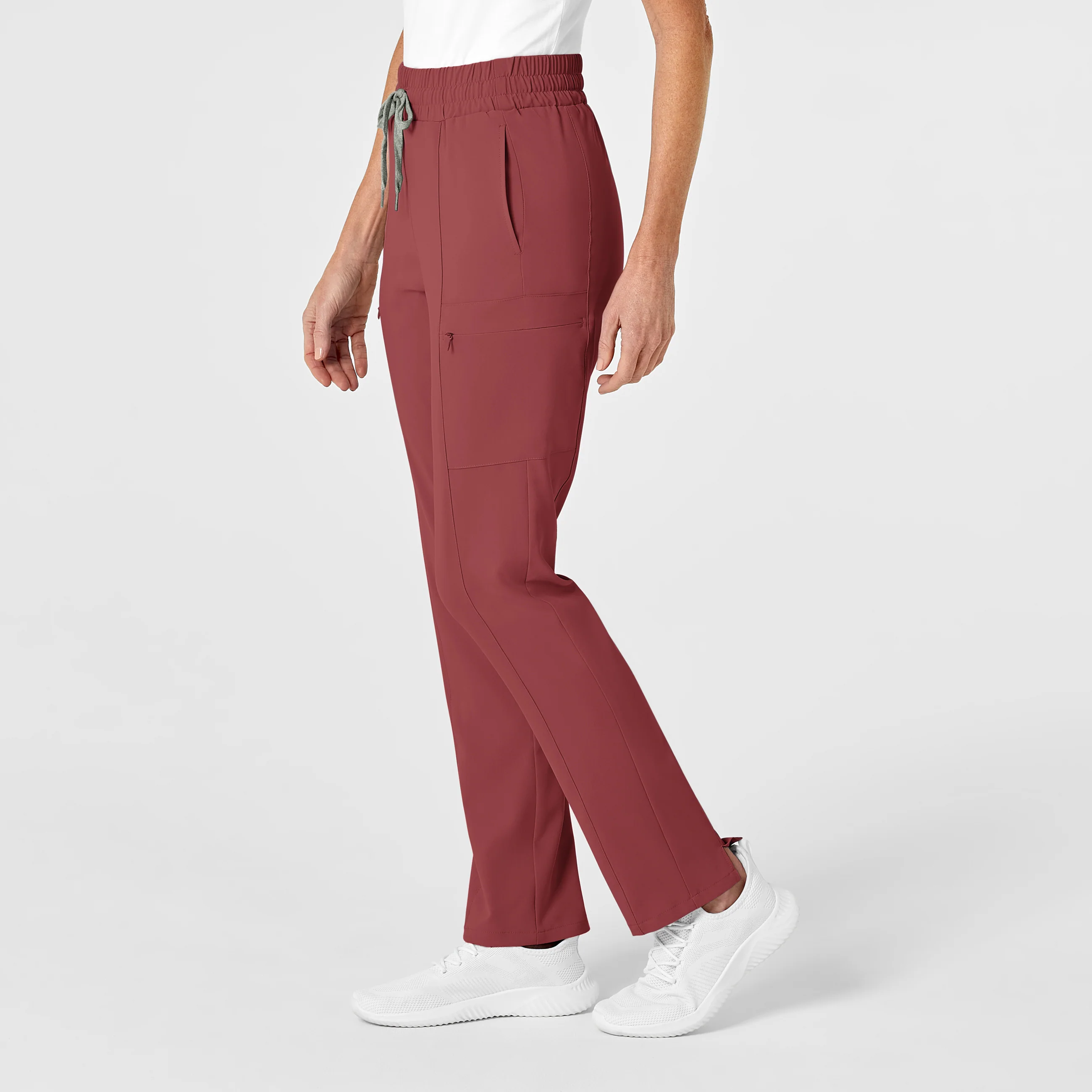 RENEW Women's High Waist Slim Leg Scrub Pant - Ruby - Image 4