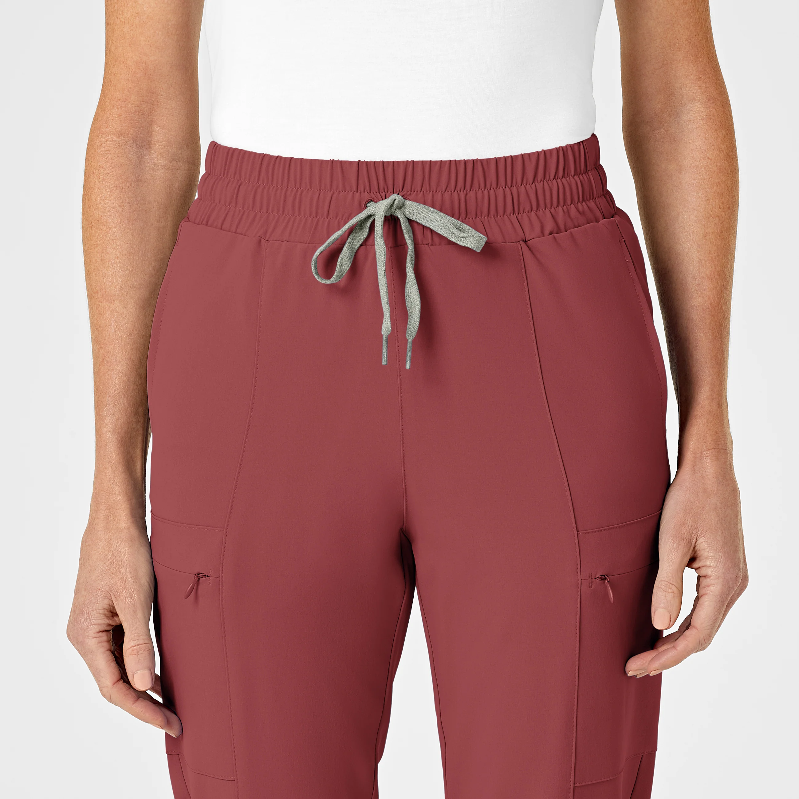 RENEW Women's High Waist Slim Leg Scrub Pant - Ruby - Image 5