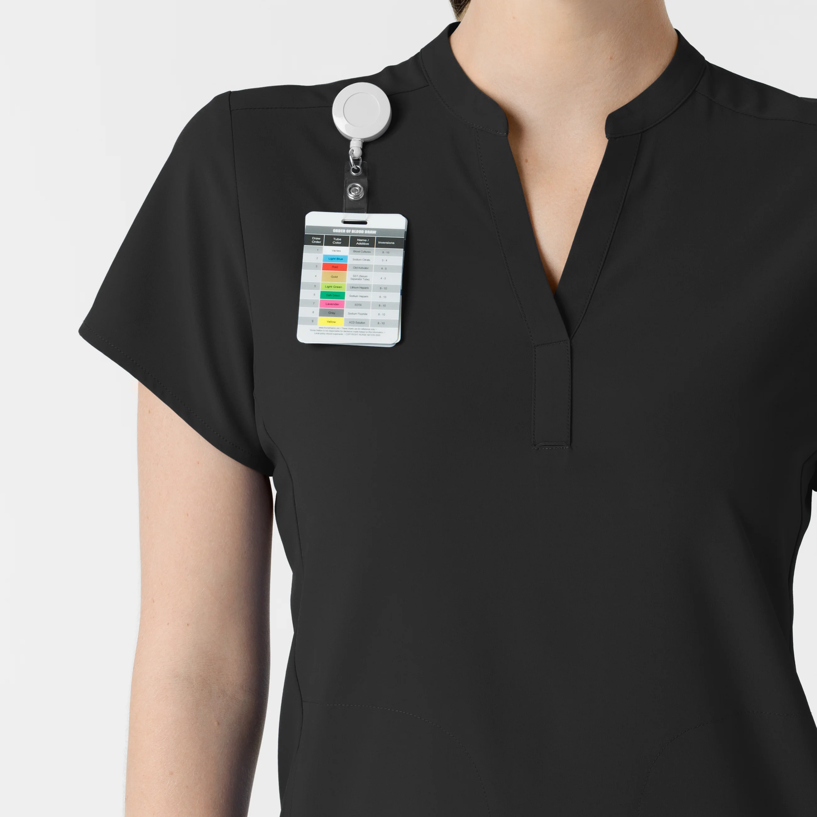 RENEW Women's Mandarin Collar Scrub Top - Black - Image 7