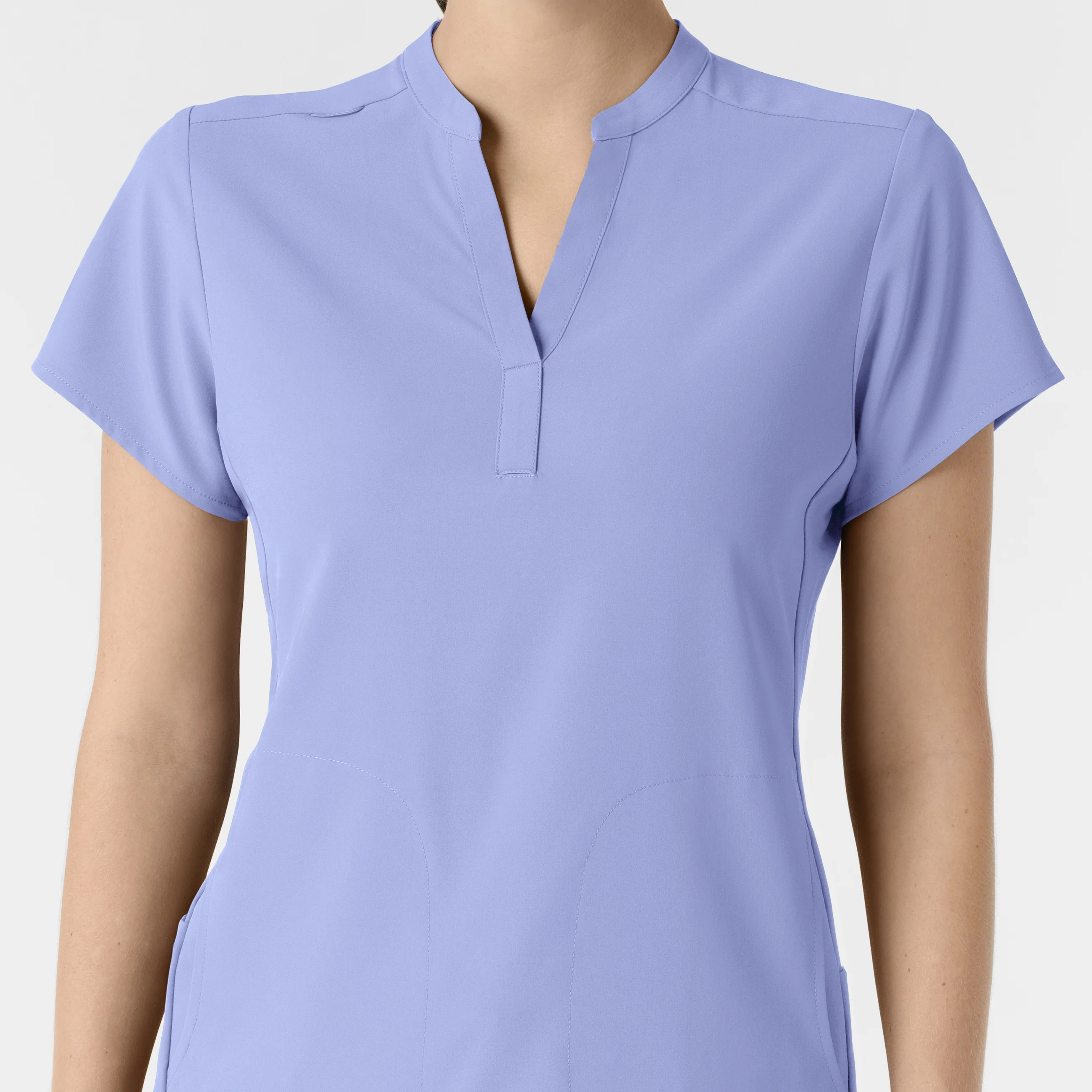 RENEW Women's Mandarin Collar Scrub Top - Ceil Blue - Image 5