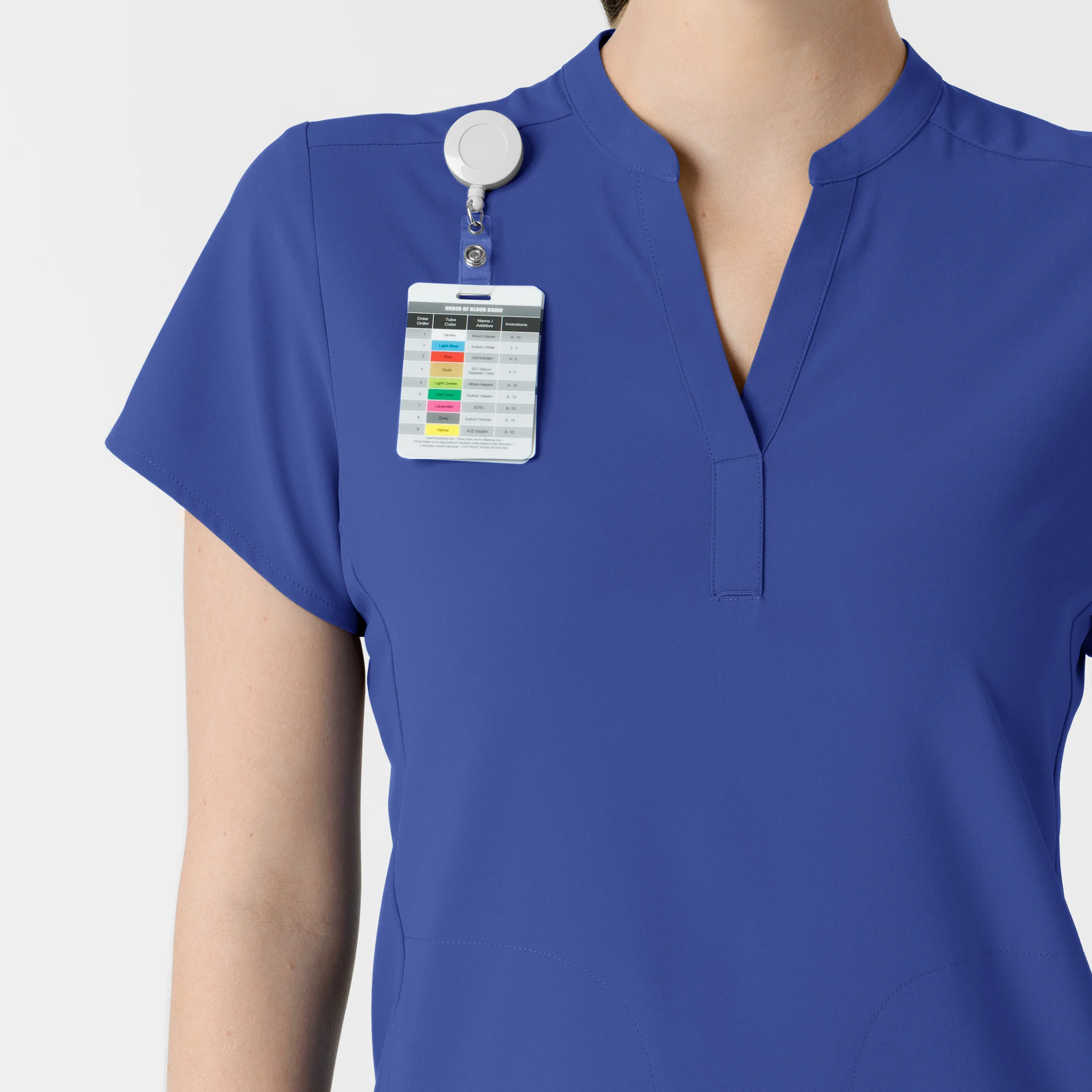 RENEW Women's Mandarin Collar Scrub Top - Galaxy Blue - Image 7