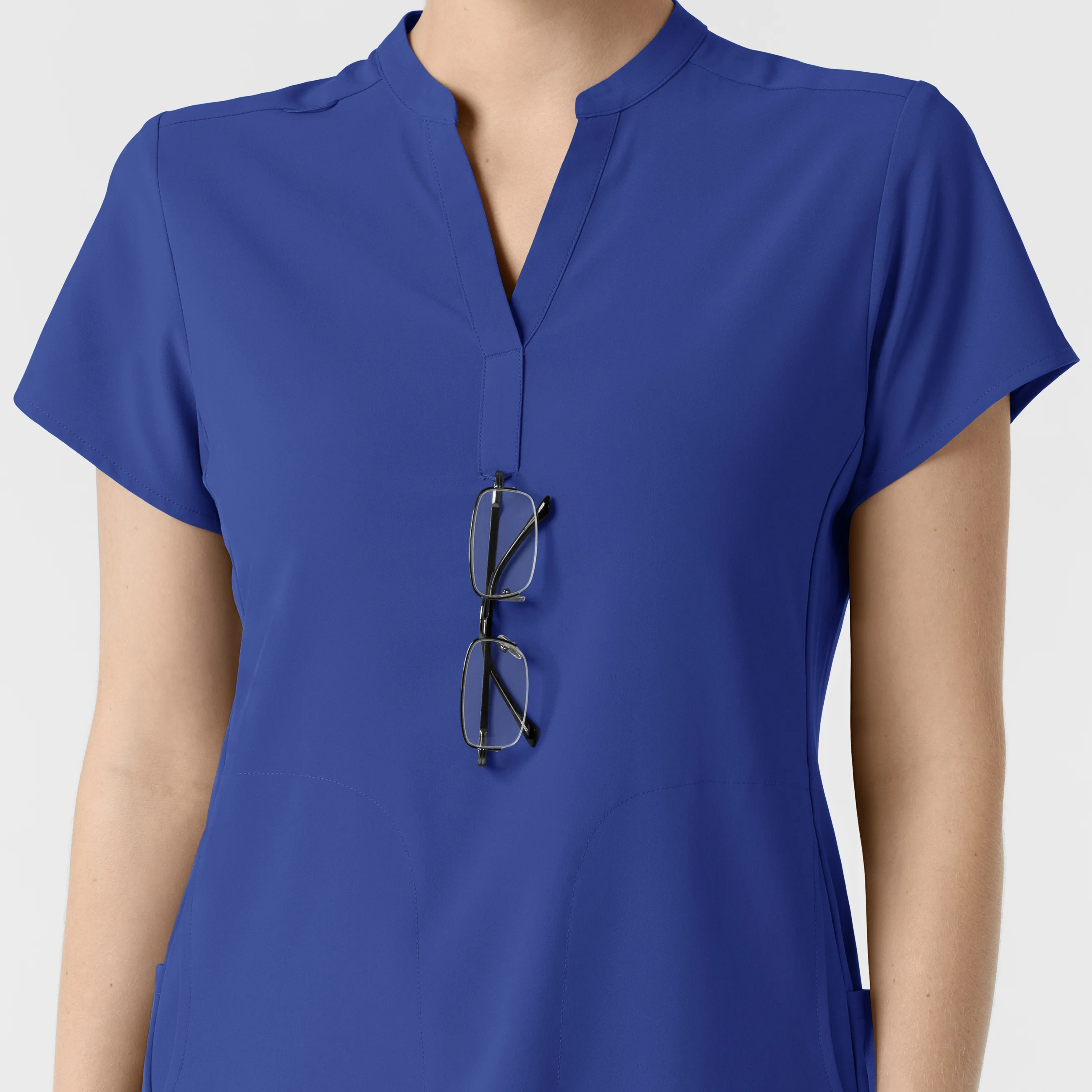 RENEW Women's Mandarin Collar Scrub Top - Galaxy Blue - Image 8