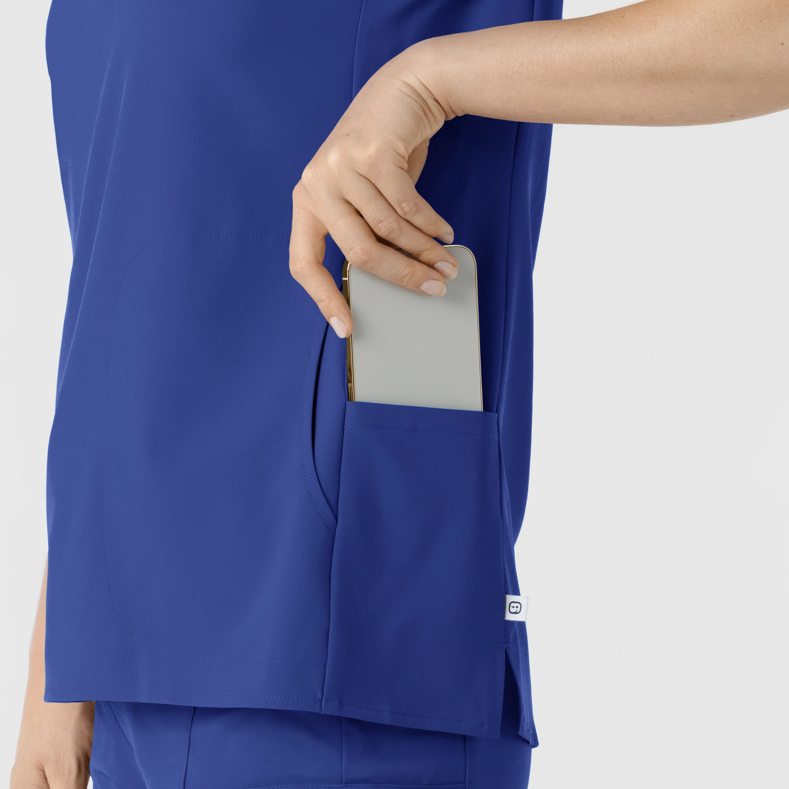 RENEW Women's Mandarin Collar Scrub Top - Galaxy Blue - Image 9