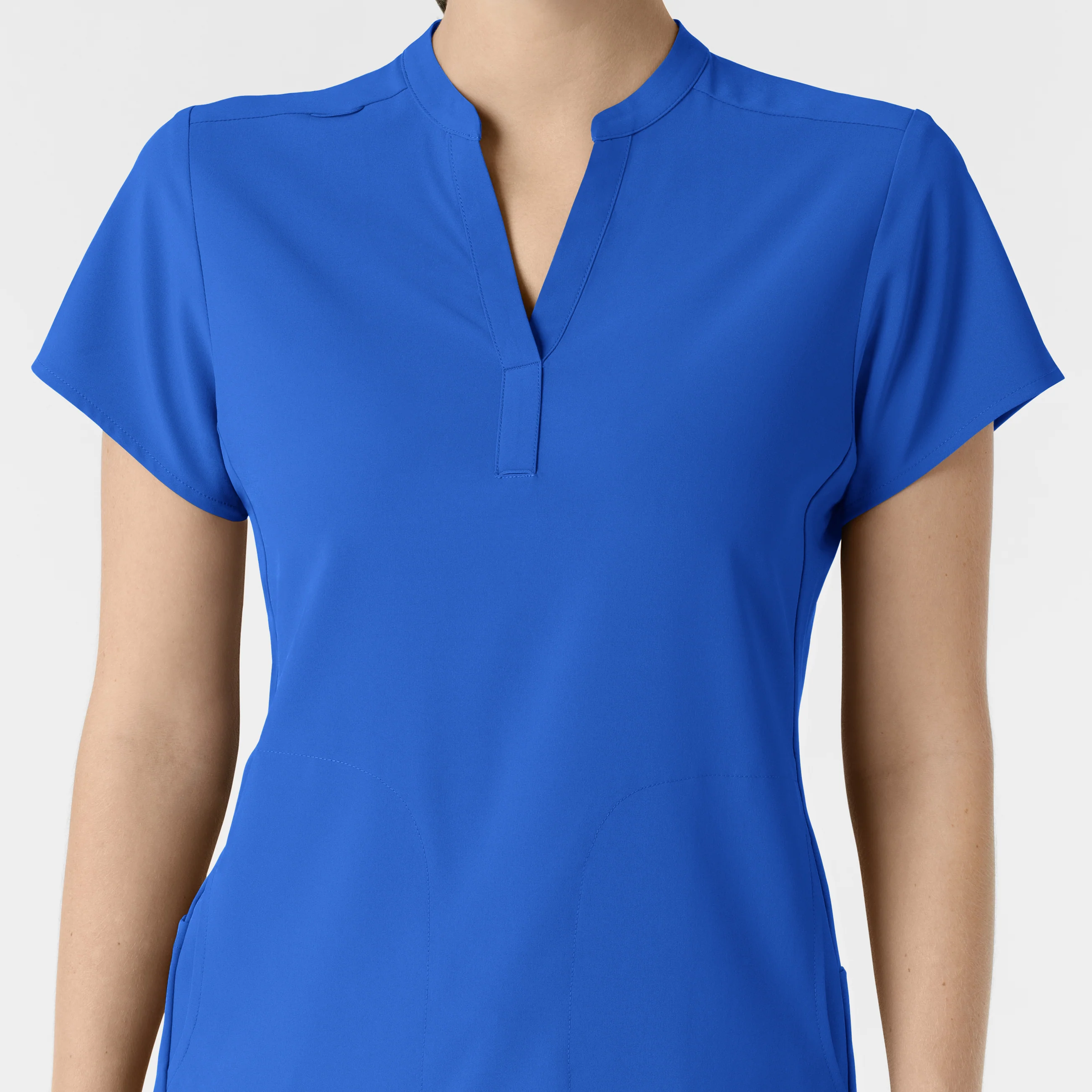RENEW Women's Mandarin Collar Scrub Top - Royal - Image 5