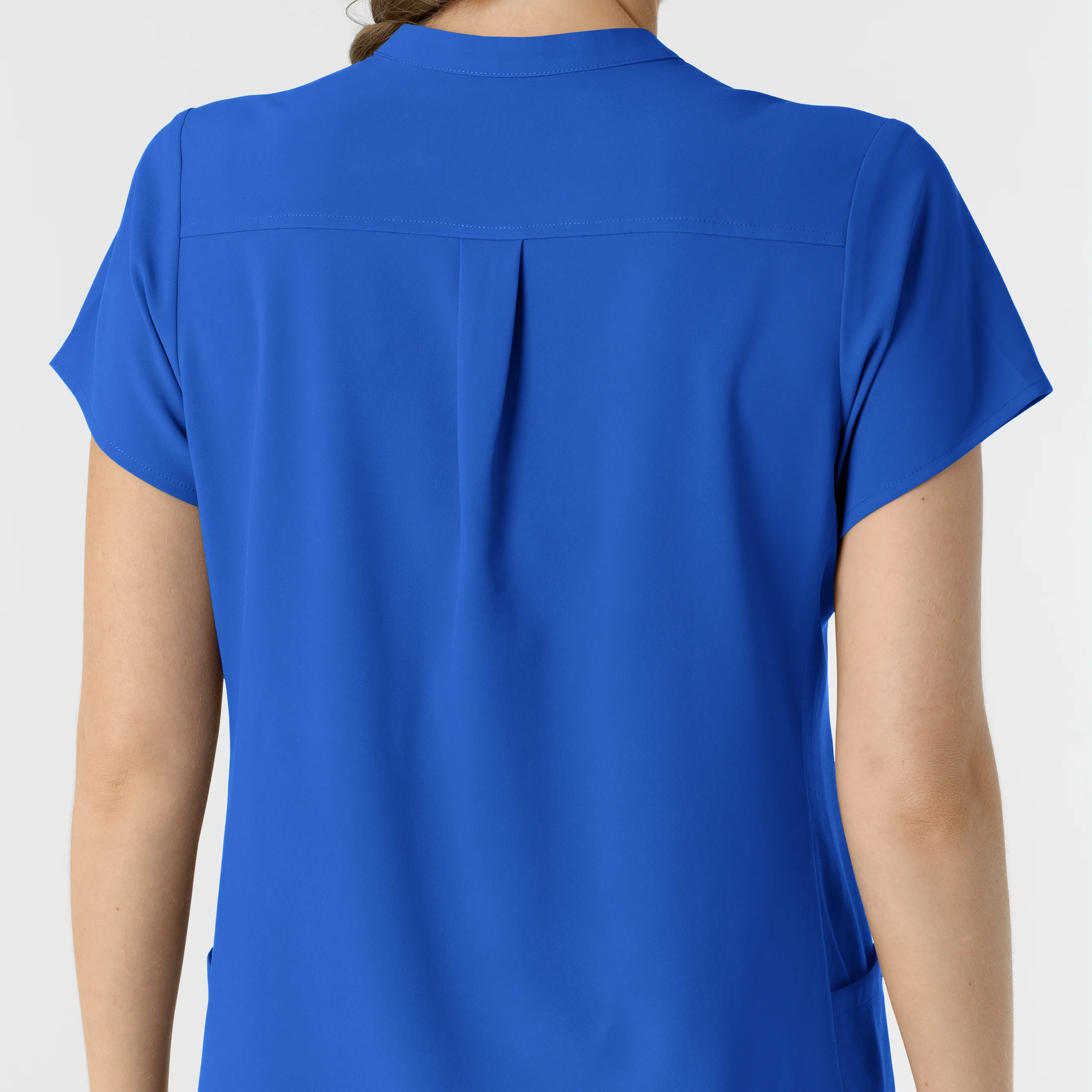 RENEW Women's Mandarin Collar Scrub Top - Royal - Image 6