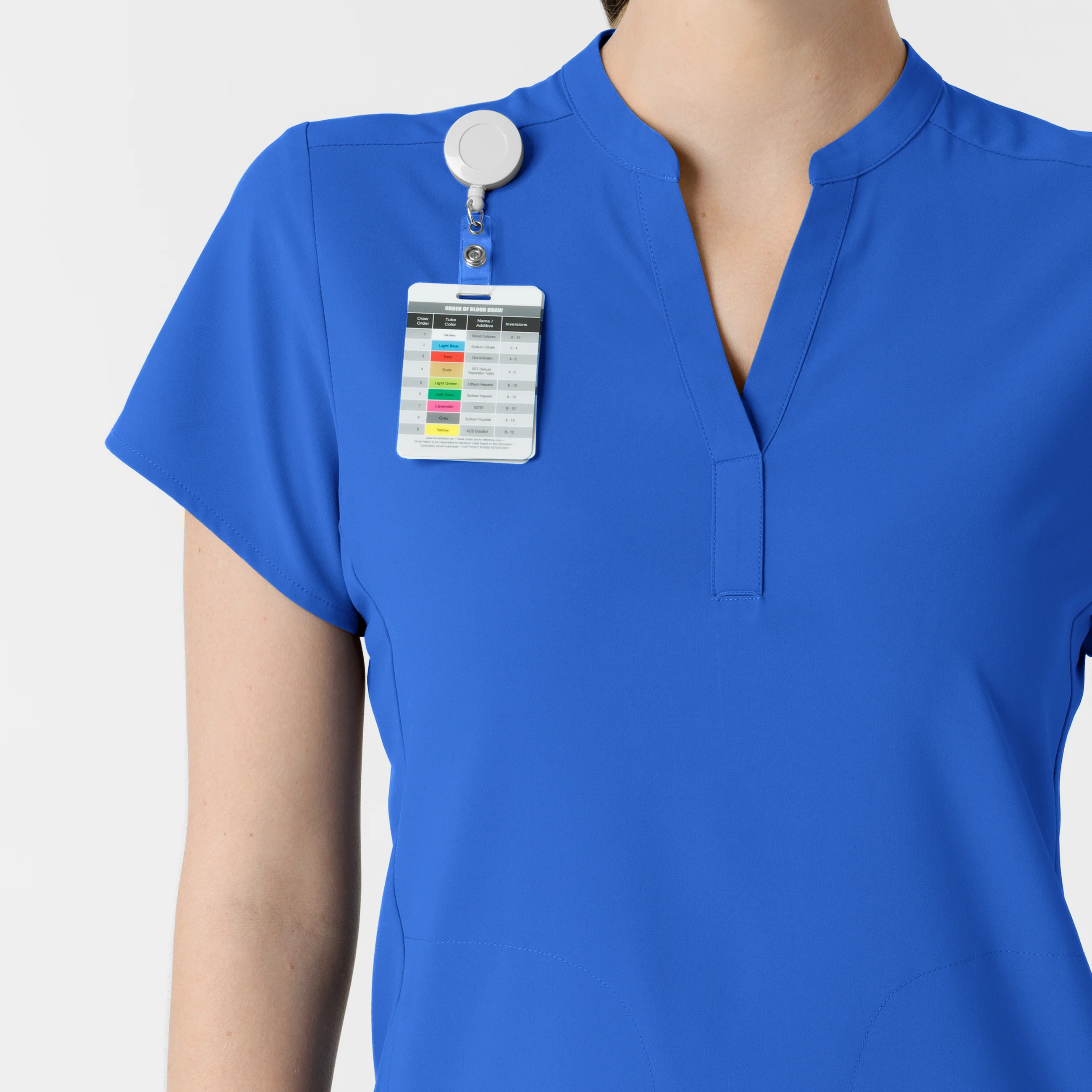 RENEW Women's Mandarin Collar Scrub Top - Royal - Image 7