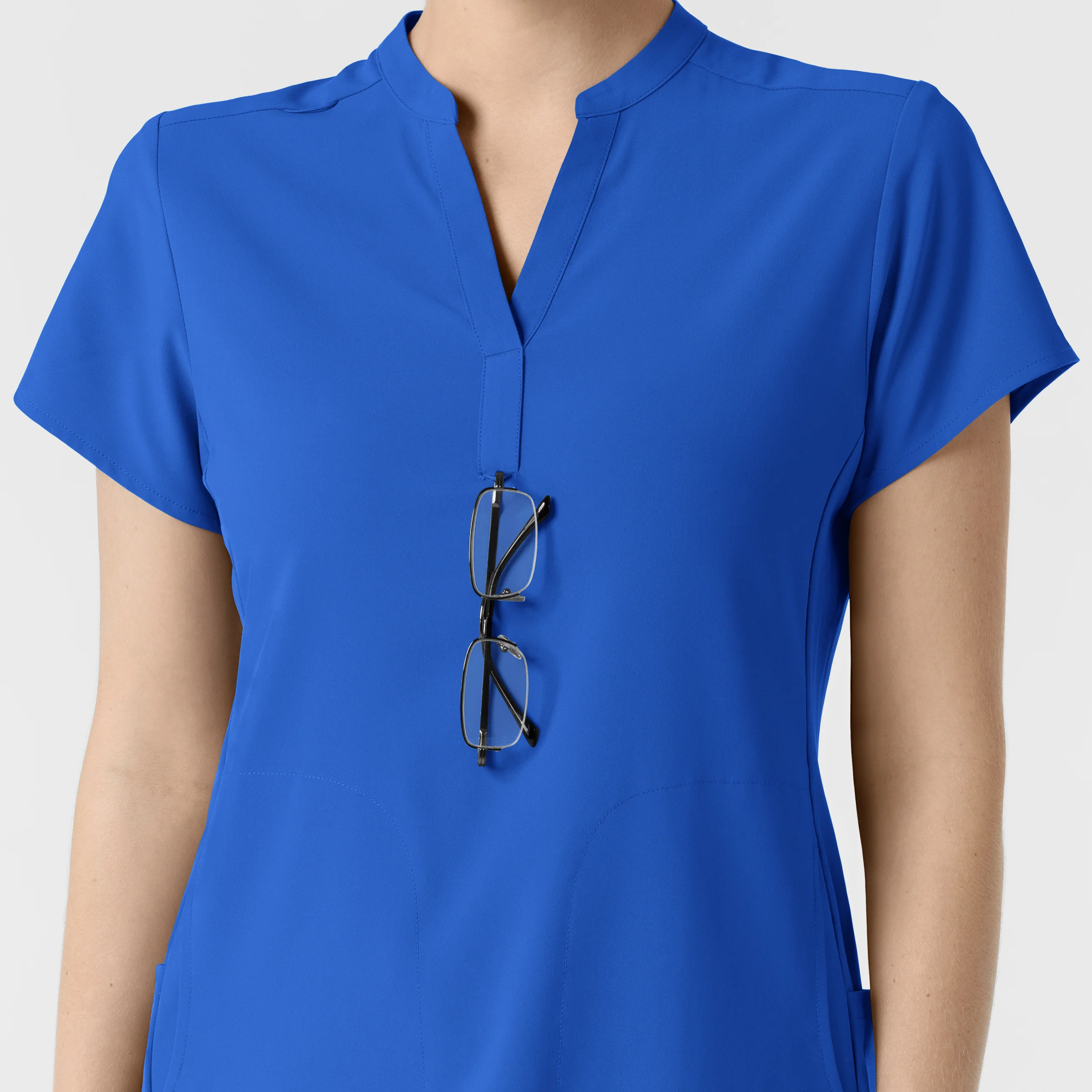 RENEW Women's Mandarin Collar Scrub Top - Royal - Image 8