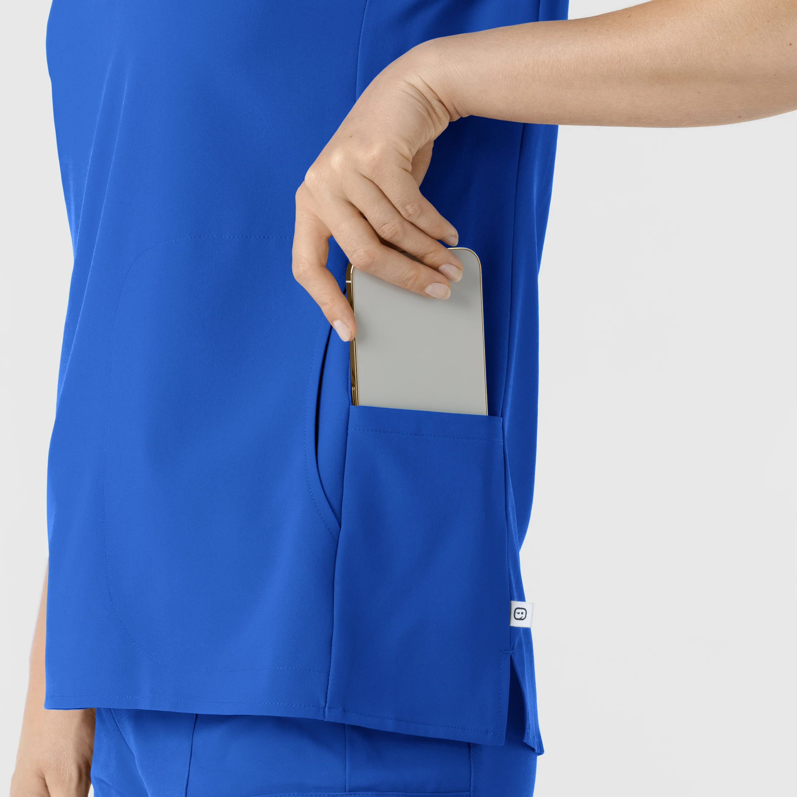 RENEW Women's Mandarin Collar Scrub Top - Royal - Image 9