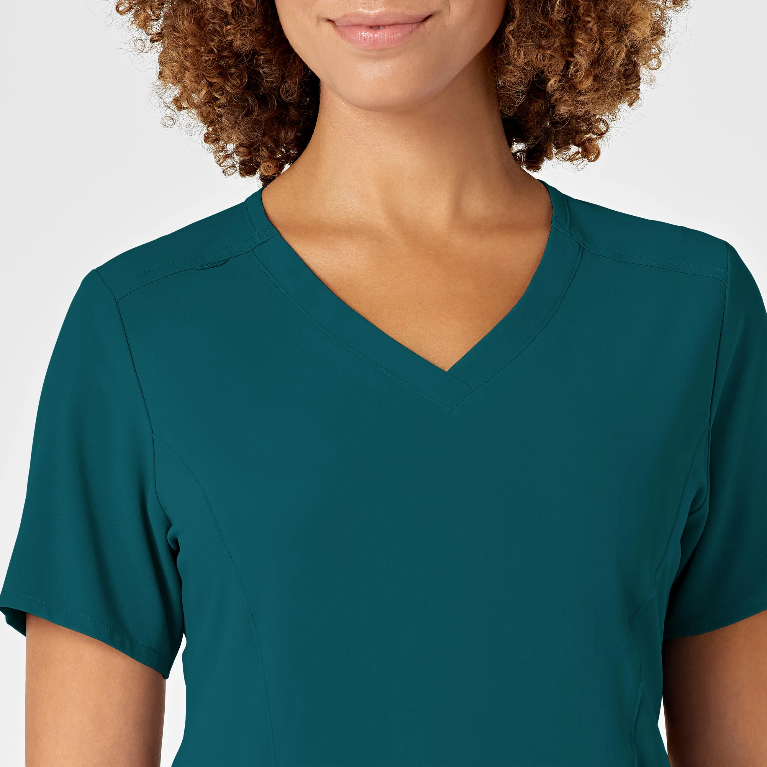 RENEW Women's V-Neck Scrub Top - Caribbean Blue - Image 5