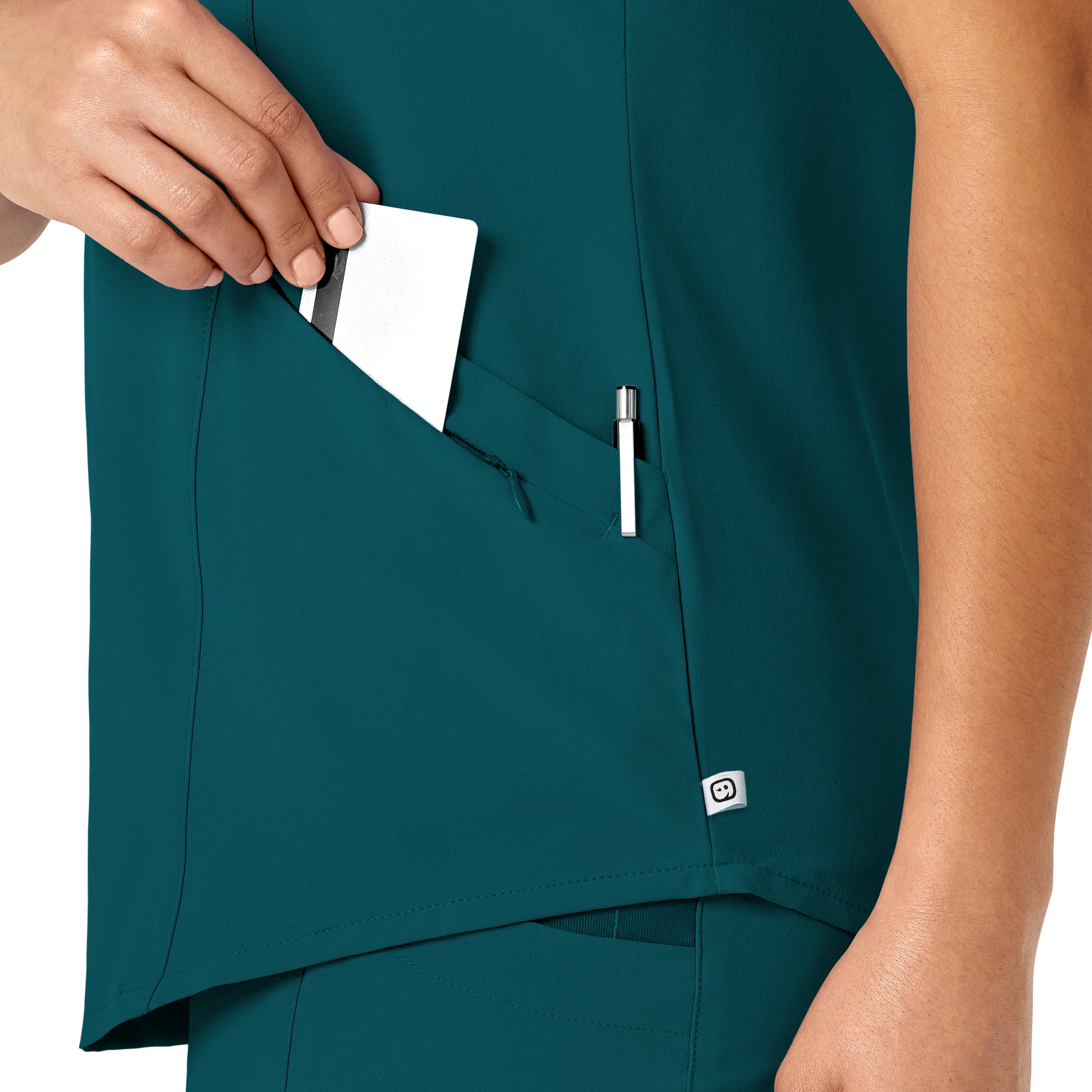 RENEW Women's V-Neck Scrub Top - Caribbean Blue - Image 7
