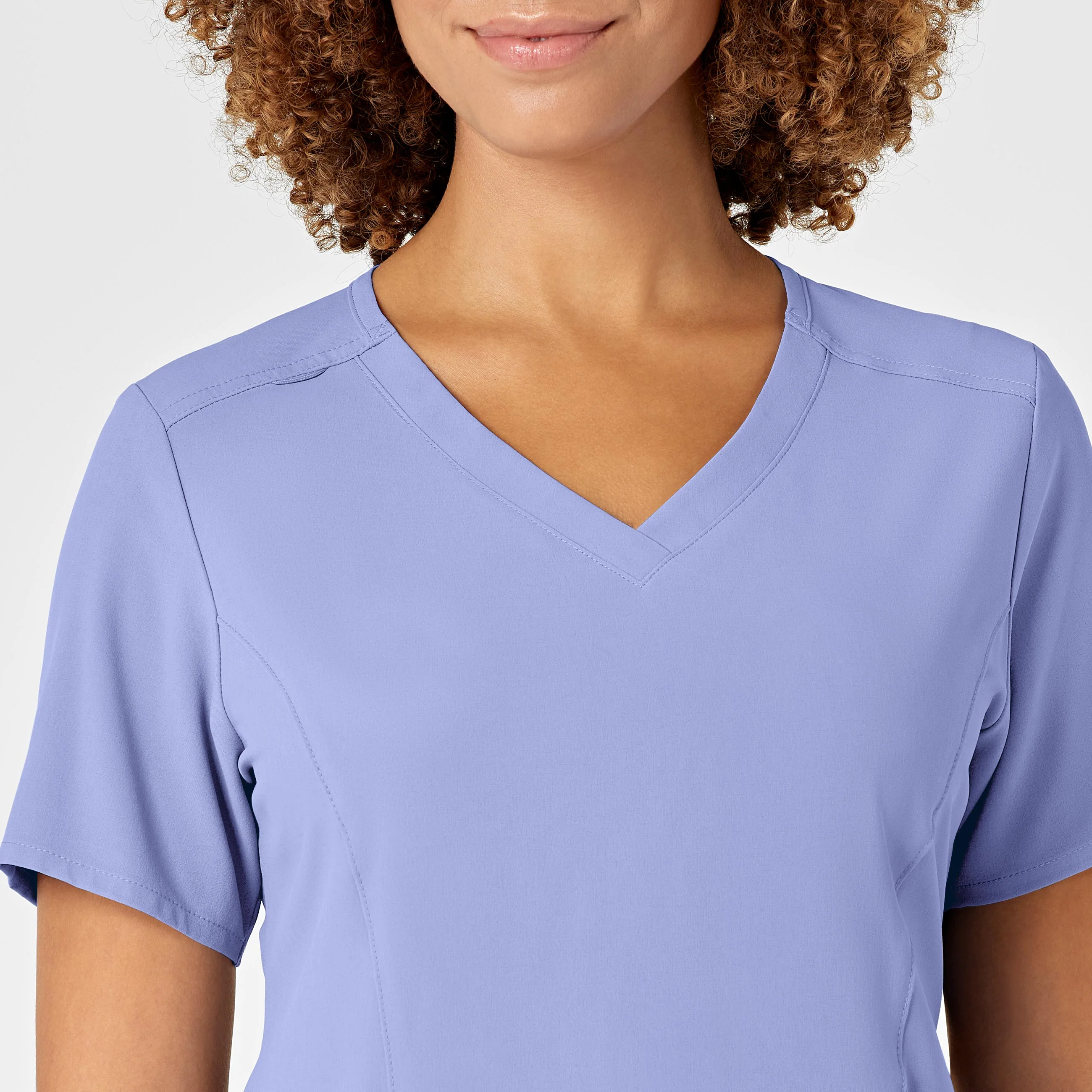 RENEW Women's V-Neck Scrub Top - Ceil Blue - Image 5