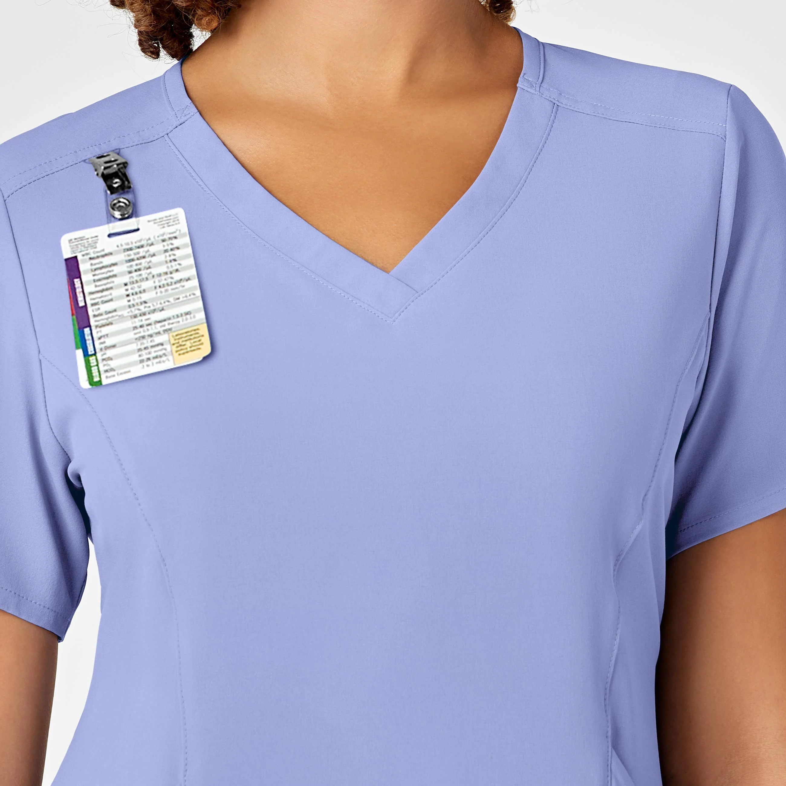 RENEW Women's V-Neck Scrub Top - Ceil Blue - Image 6