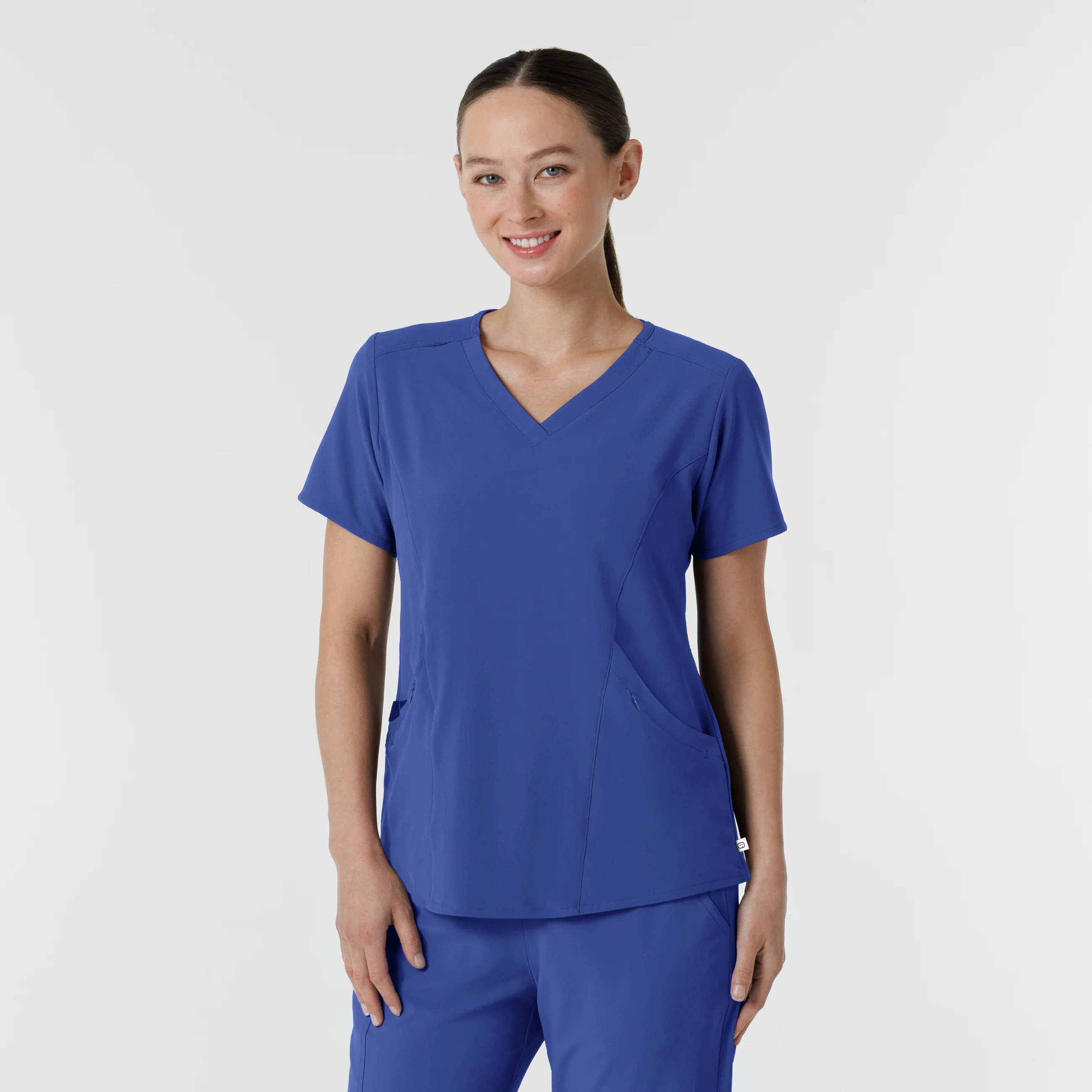 RENEW Women's V-Neck Scrub Top - Galaxy Blue - Image 4
