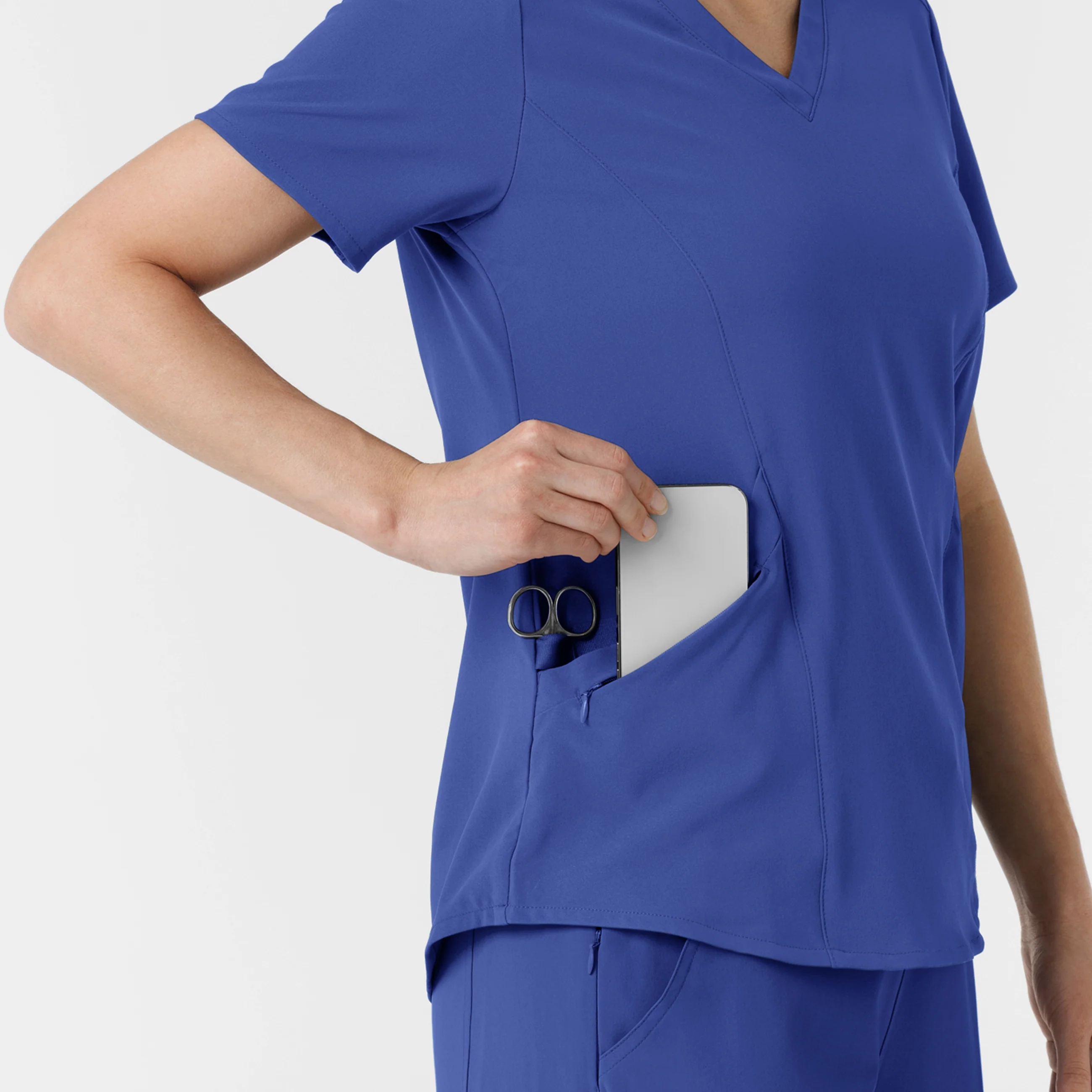 RENEW Women's V-Neck Scrub Top - Galaxy Blue - Image 7